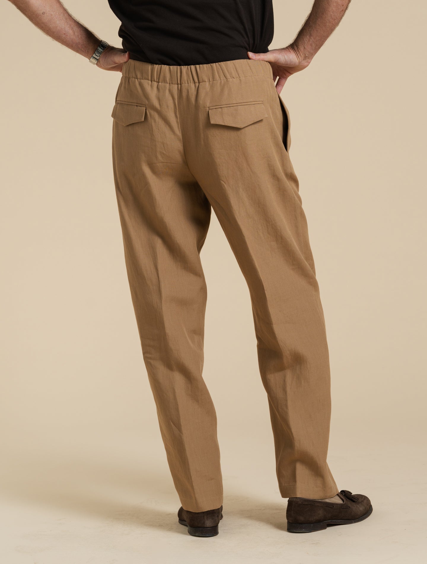 Linen Cotton Silk Drawstring Trousers Terra Lardini Trousers 48