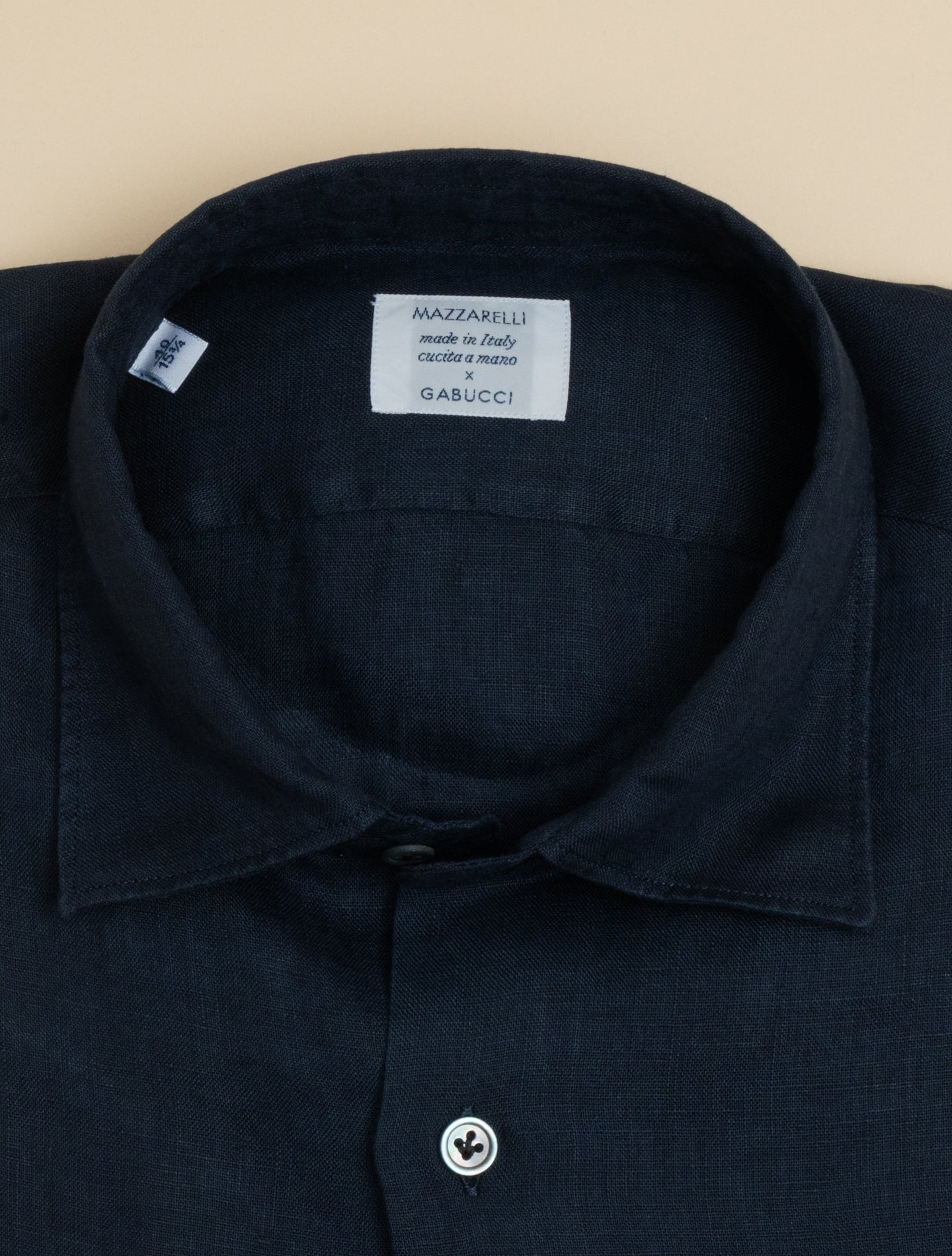 Linen Relaxed Fit Shirt Navy Mazzarelli Shirts 38