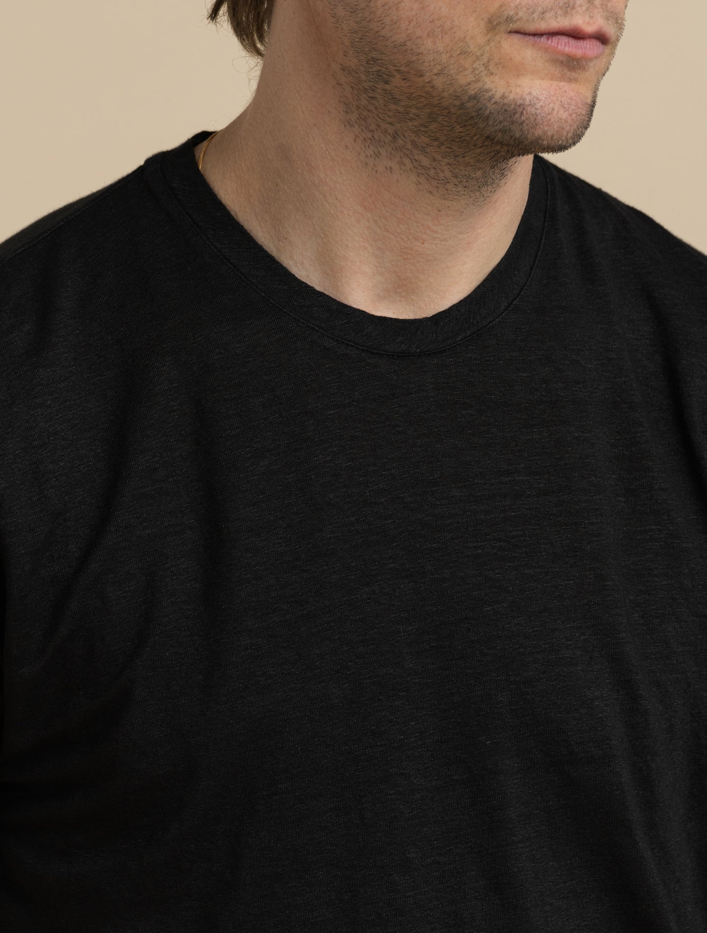 Linen T-shirt Black Gabucci T-shirts 48