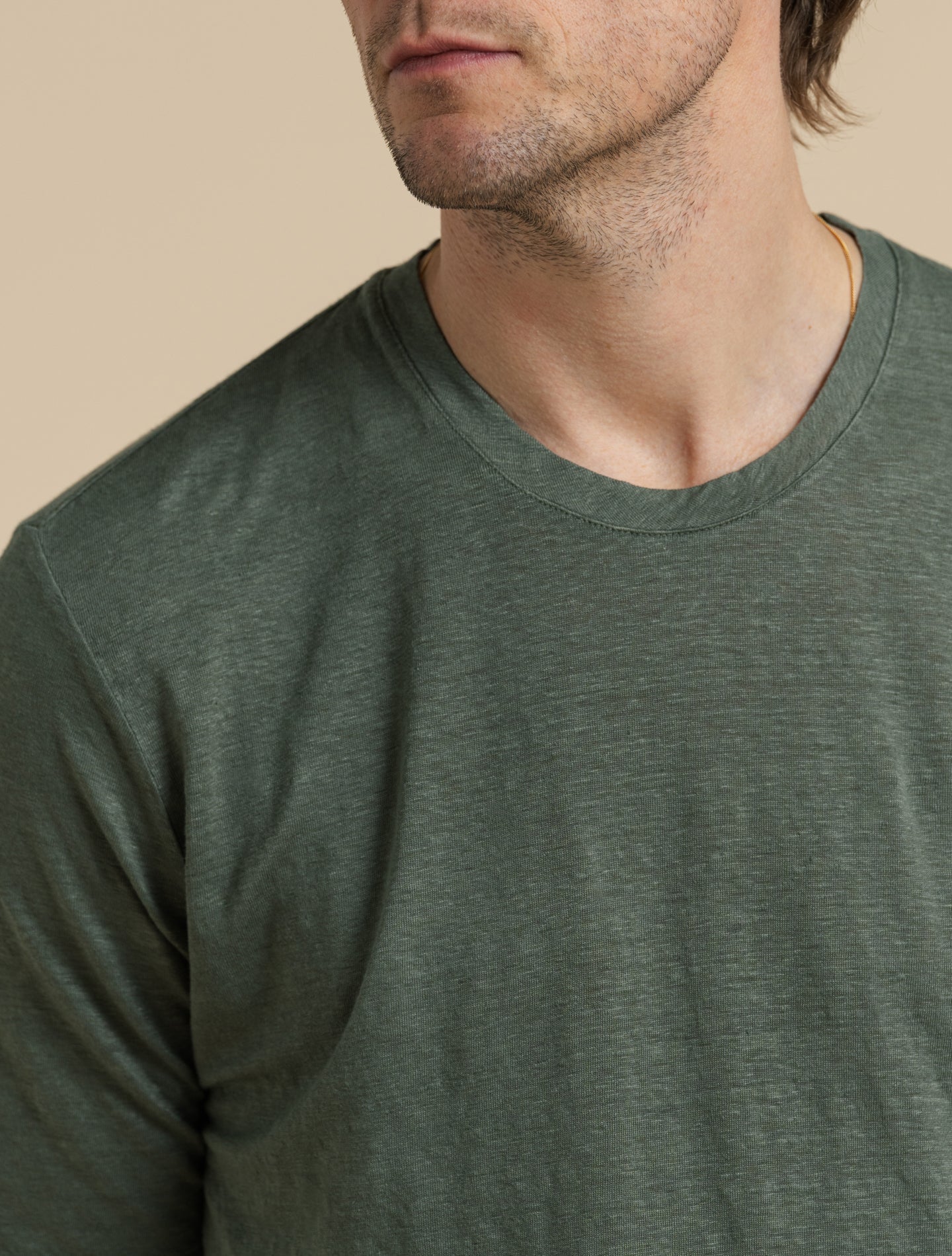 Linen T-shirt Khaki Gabucci T-shirts 48