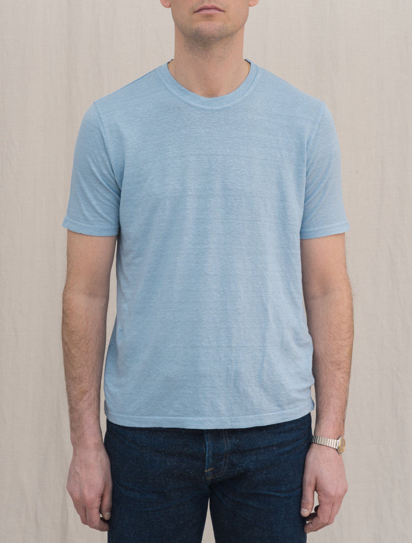Linen T-Shirt Light Blue Gabucci T-shirts 48