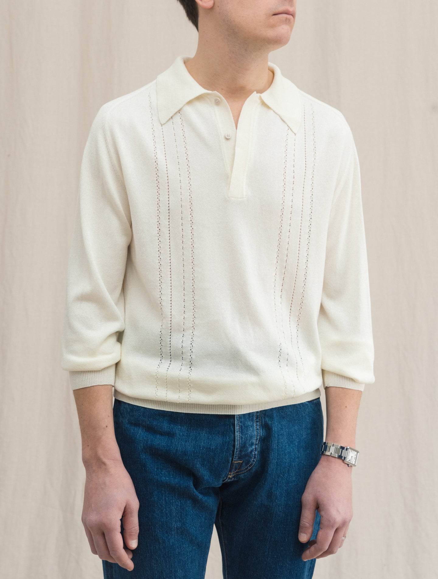 Long sleeve Polo Shirt Off White Lardini Polo shirts S