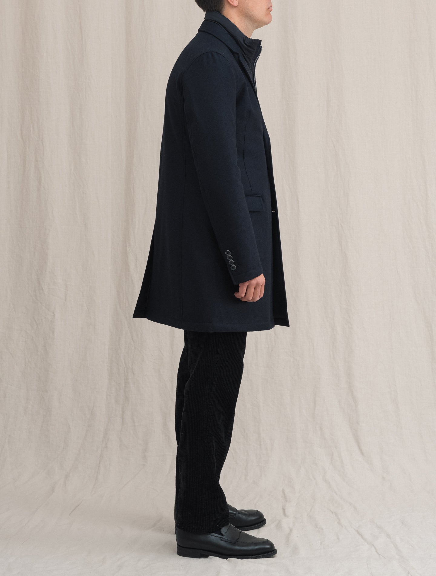 Loro Piana Storm System Coat Navy | Gabucci