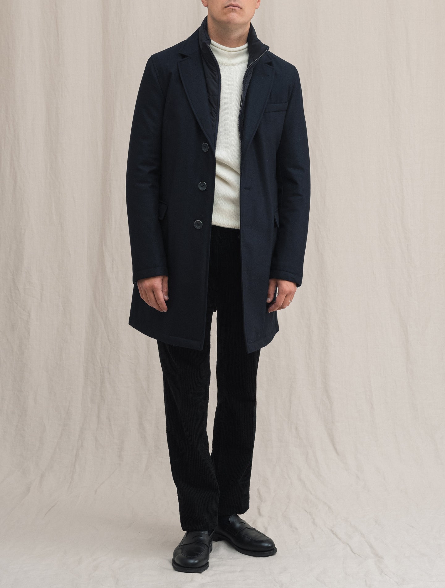 Loro Piana Storm System Coat Navy | Gabucci