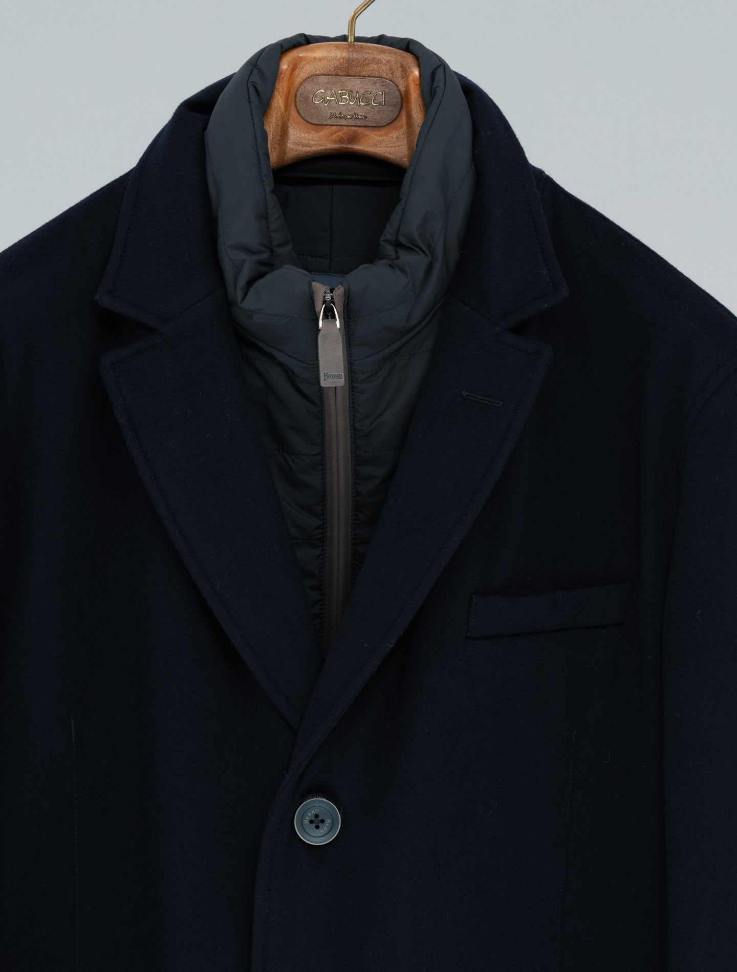Loro Piana Storm System Padded Wool Coat Navy Herno Outerwear 48
