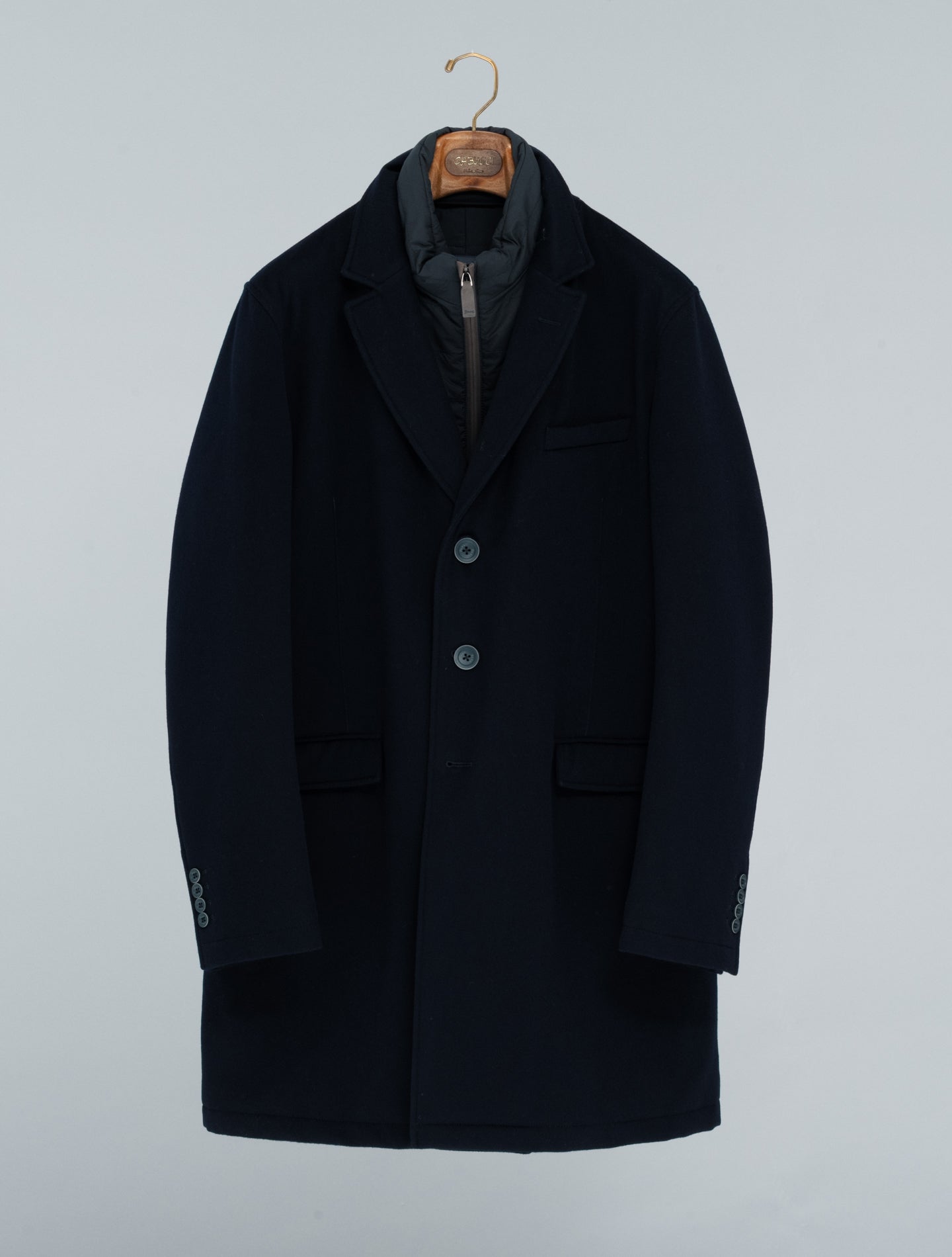 Loro Piana Storm System Padded Wool Coat Navy Herno Outerwear 48