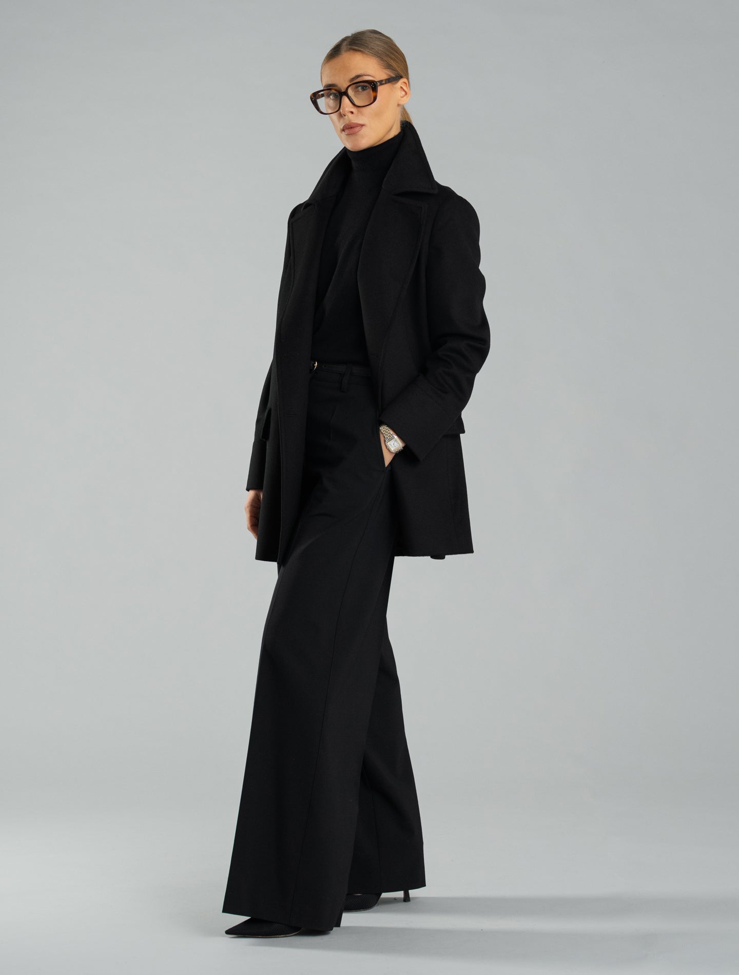 Loro Piana Wool Peacoat Black Lardini Outerwear IT 38