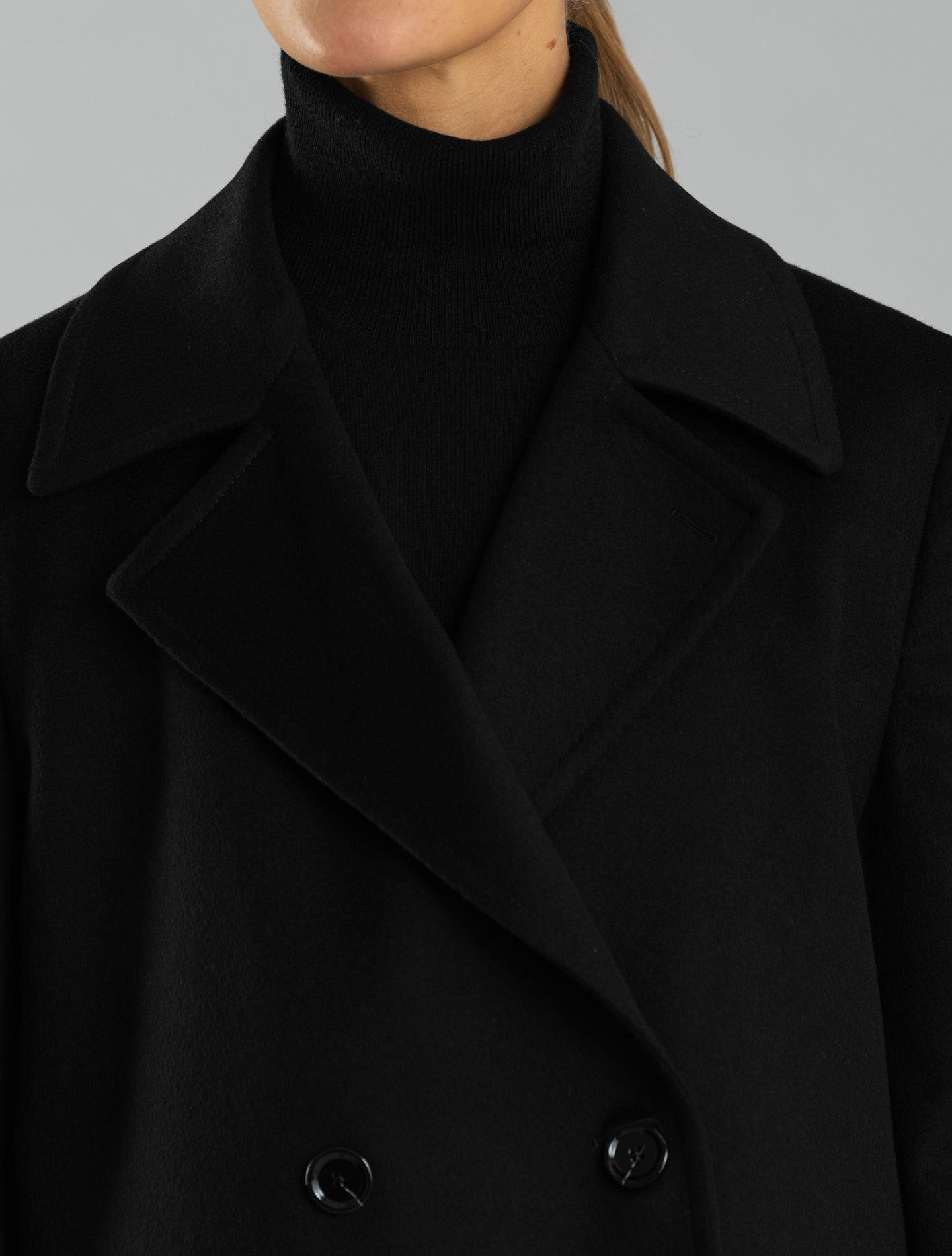 Loro Piana Wool Peacoat Black Lardini Outerwear IT 38