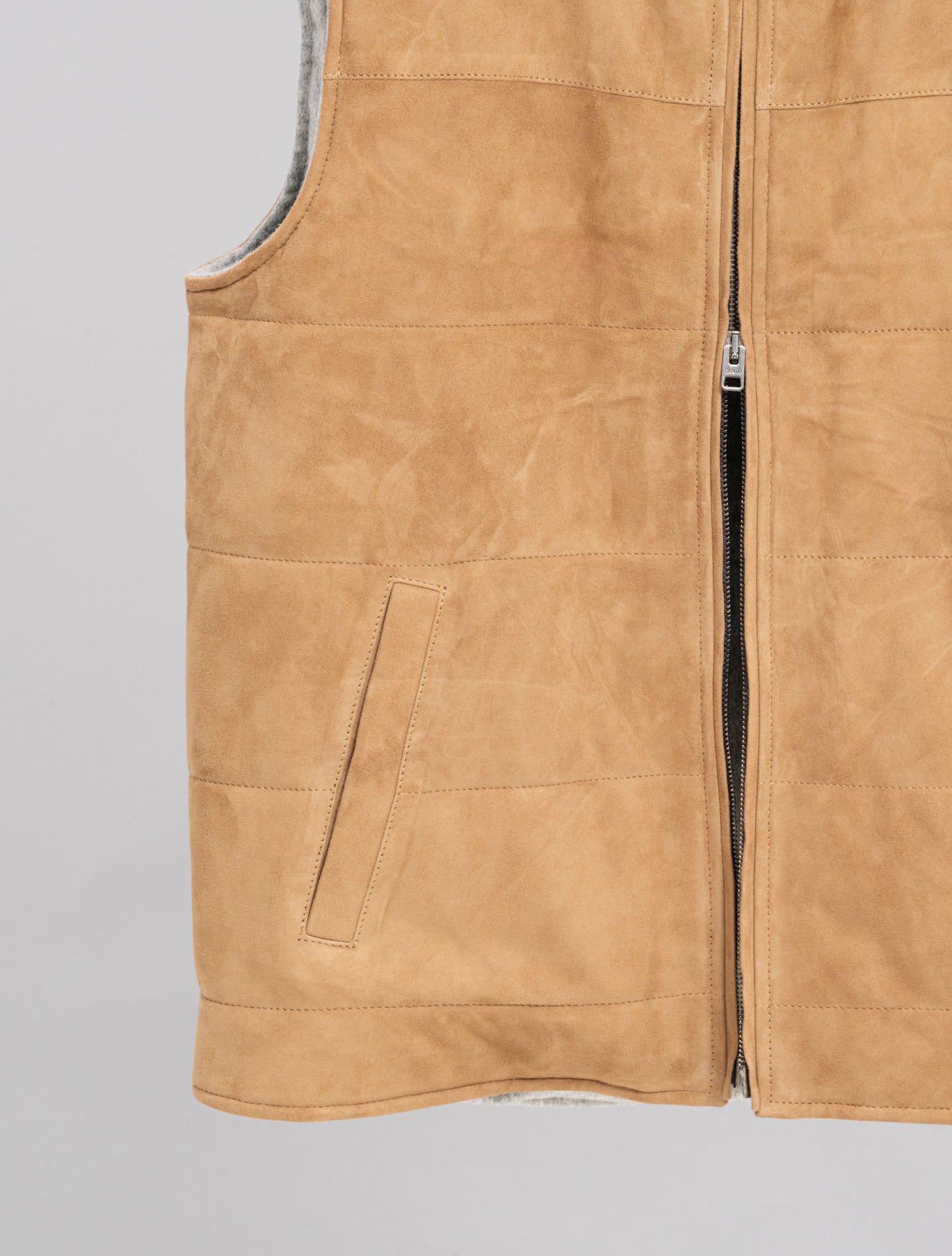 Luca Suede Vest Beige Manto Outerwear 48
