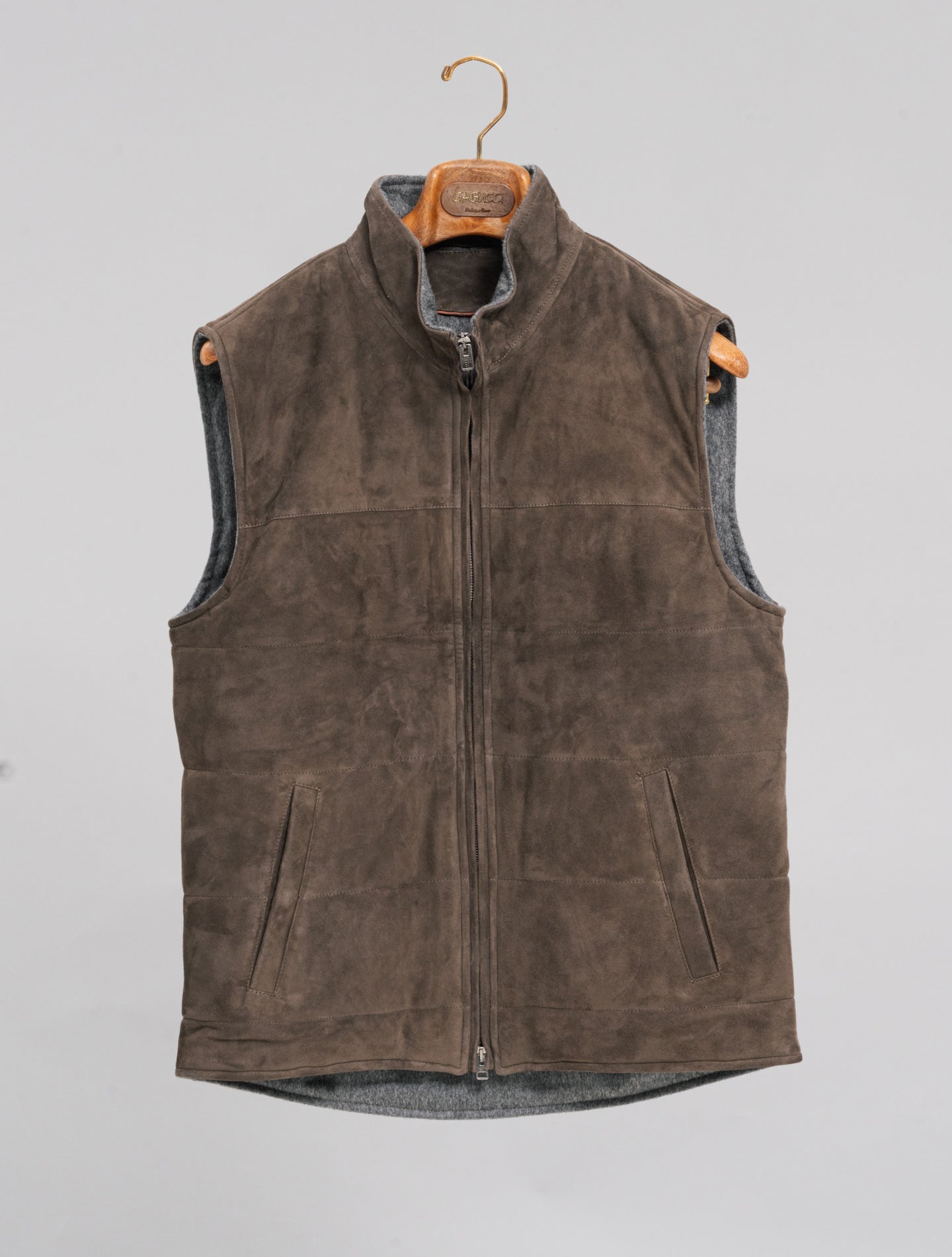 Luca Suede Vest Dark Brown Manto Outerwear 48