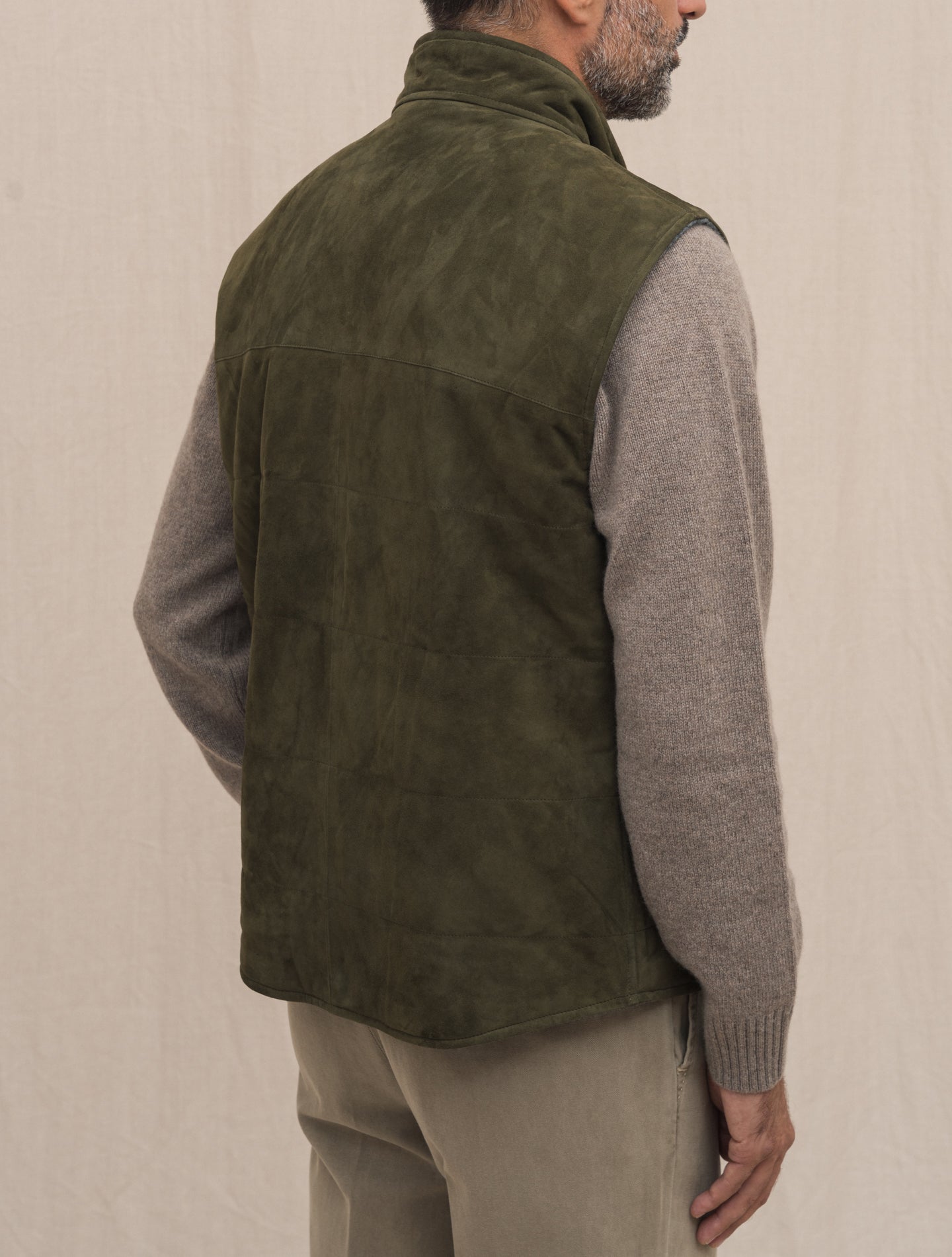 Luca Suede Vest Green Manto Outerwear Gabucci