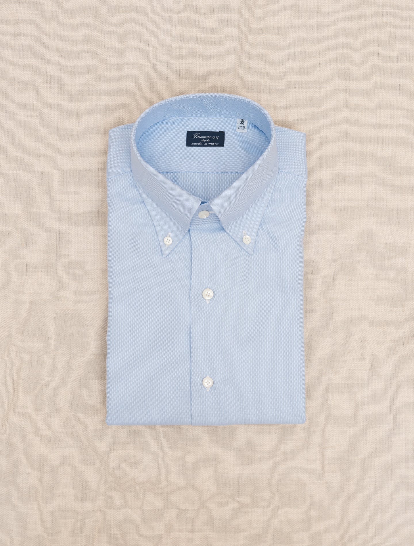 Lucio Royal Oxford Shirt Light Blue Finamore Shirts 38