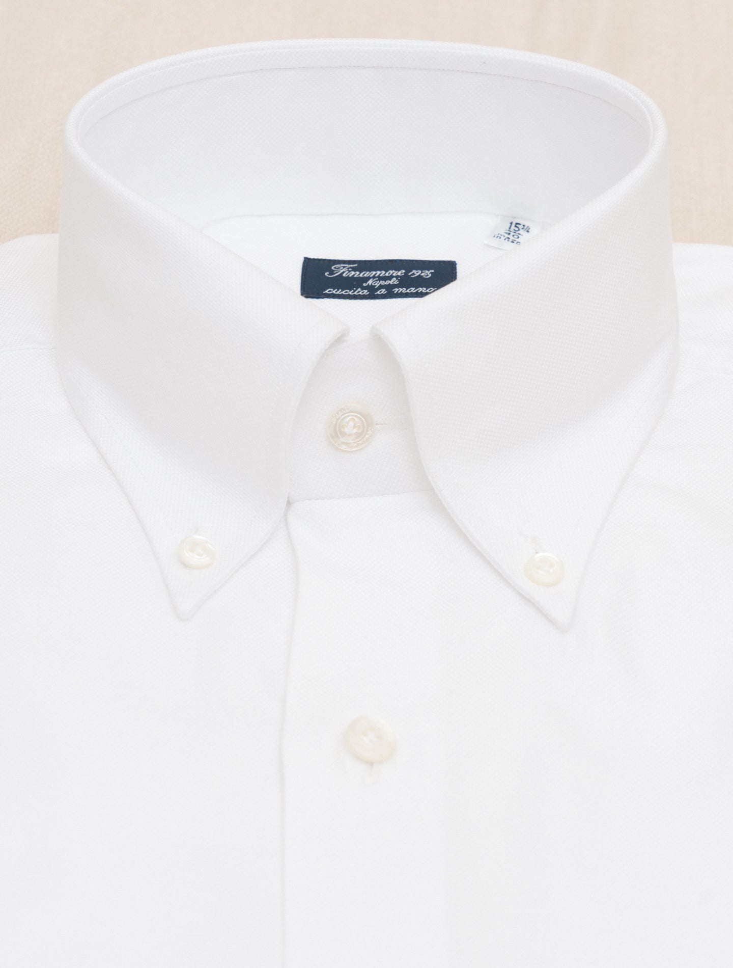 Lucio Royal Oxford Shirt White Finamore Shirts 38