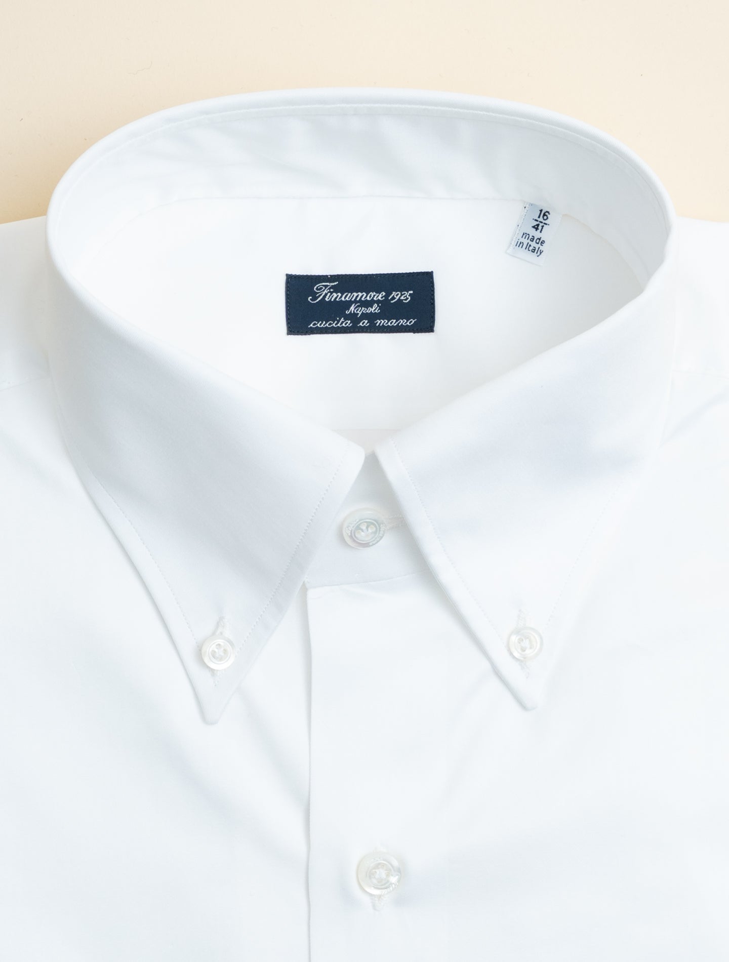Lucio Royal Twill Shirt White Finamore Shirts 38