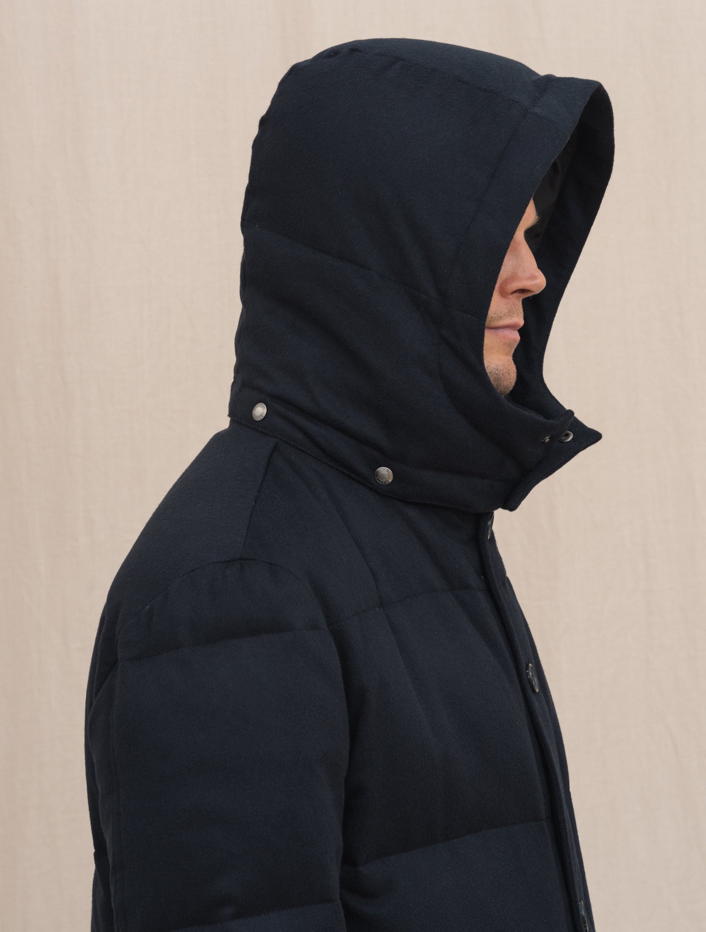 Mante Cashmere Down Jacket Navy Manto Outerwear Gabucci