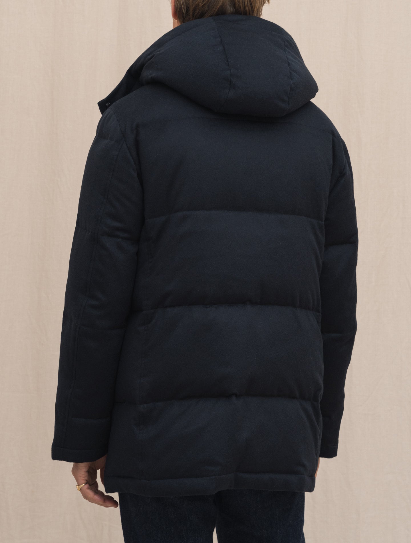 Mante Cashmere Down Jacket Navy Manto Outerwear Gabucci