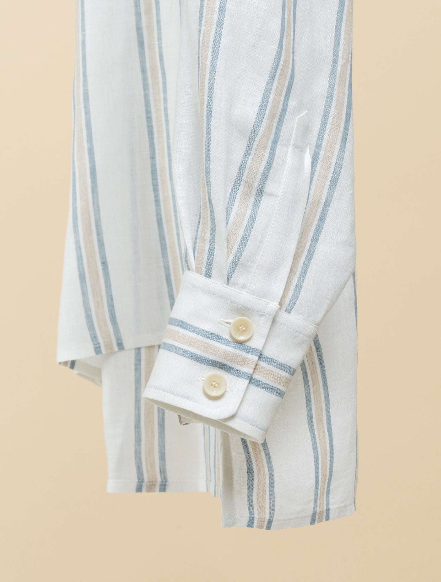 Martin Miami Linen Striped Shirt Blue Fedeli Shirts XS