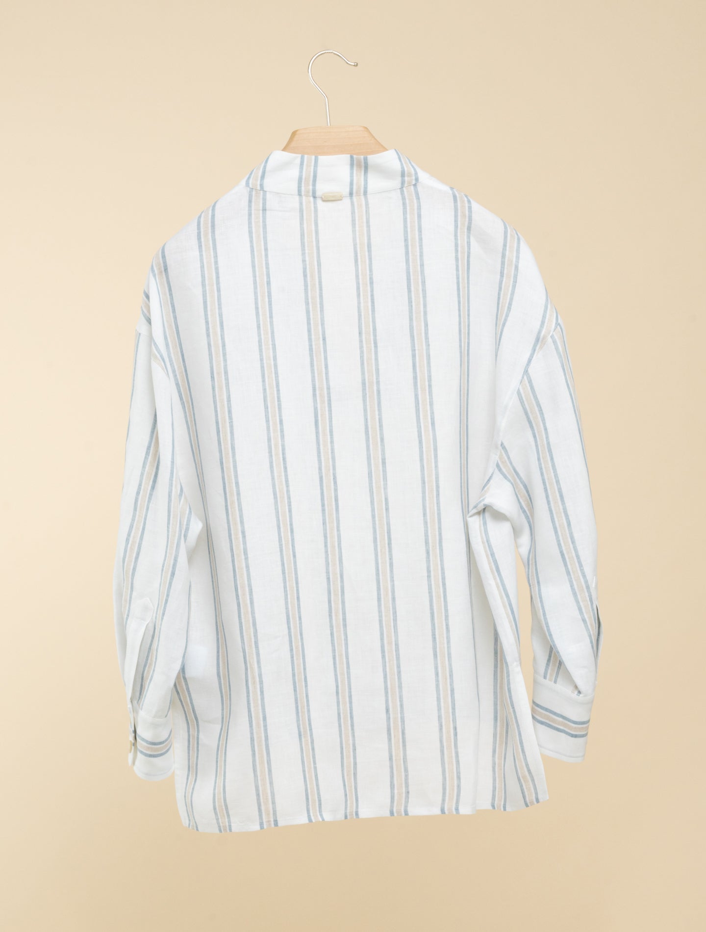 Martin Miami Linen Striped Shirt Blue Fedeli Shirts XS