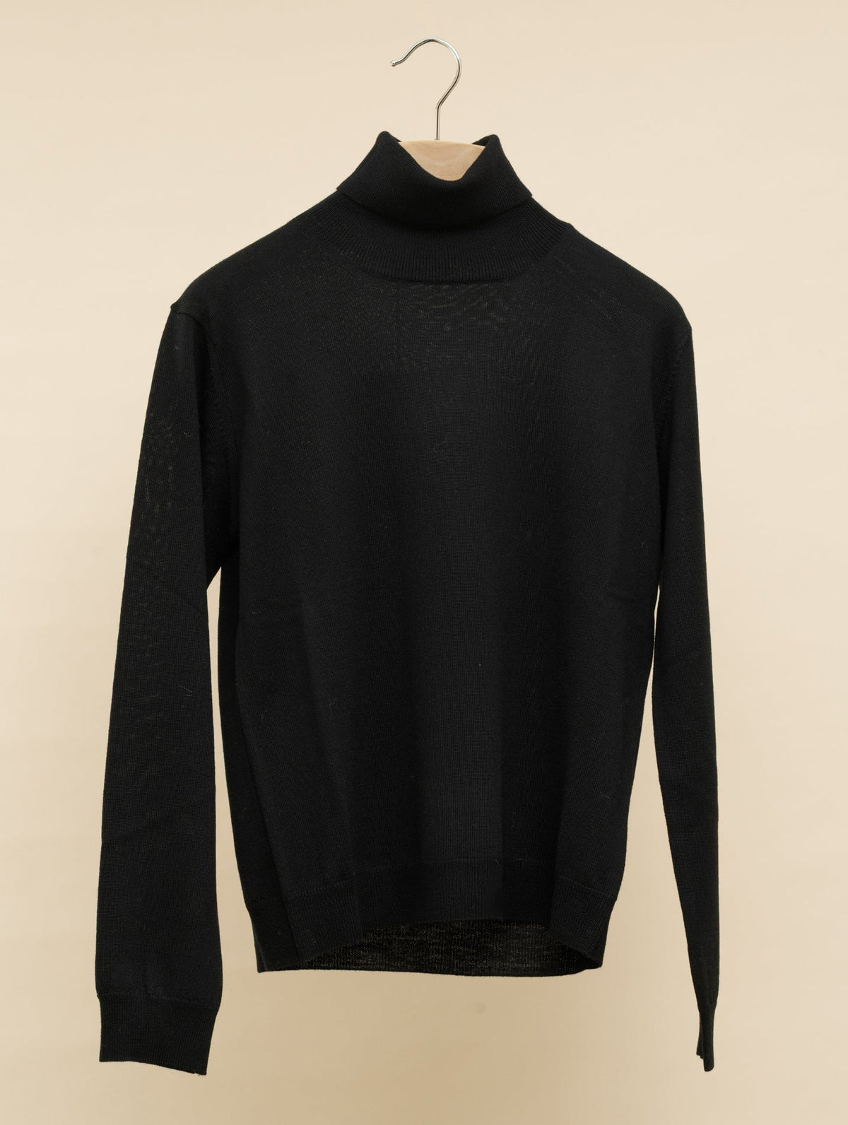 Merino Wool Rollneck Black Morgano Knitwear IT 40
