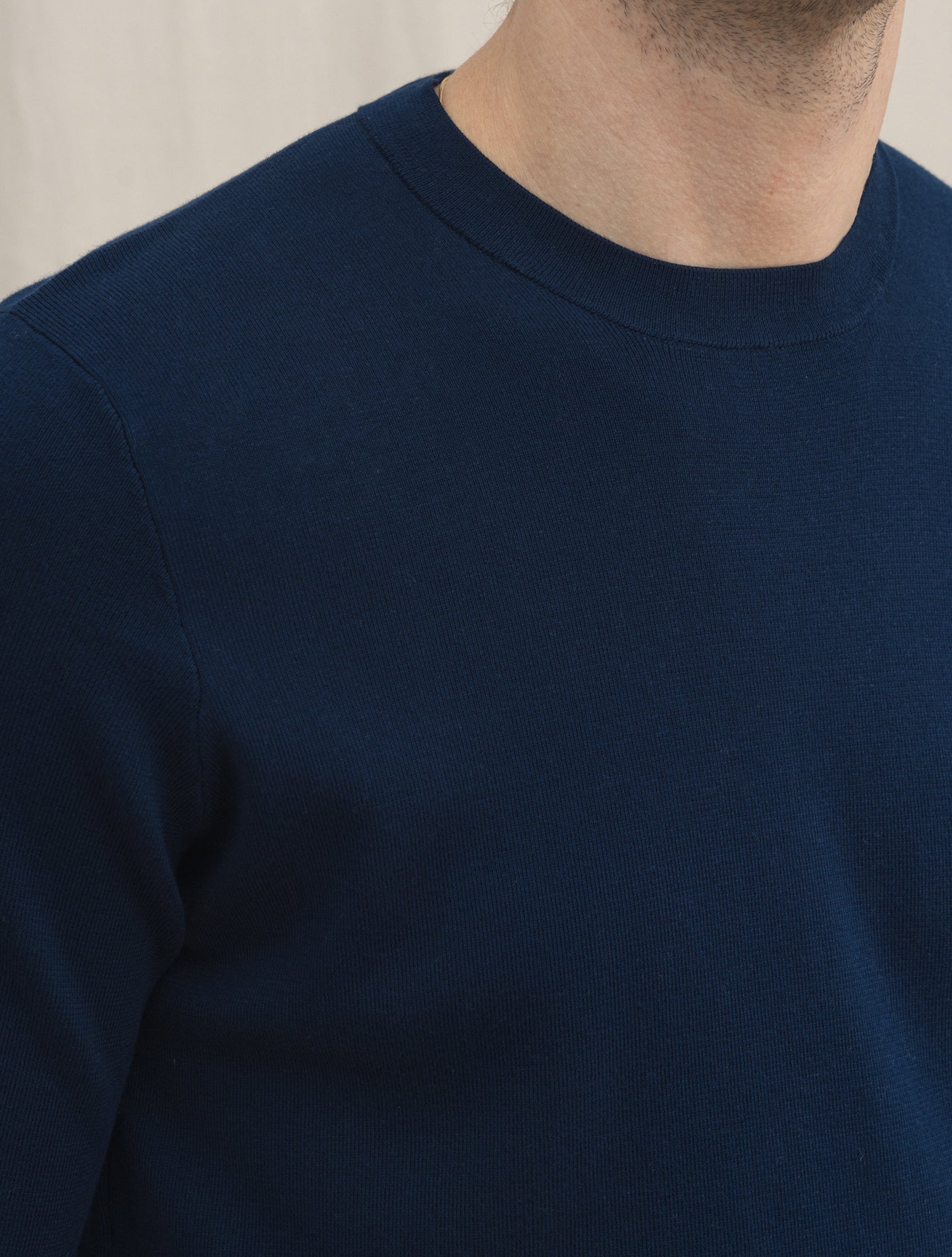 Milano Stitch Crewneck Shirt Sleeve Navy Gabucci T-shirts 48