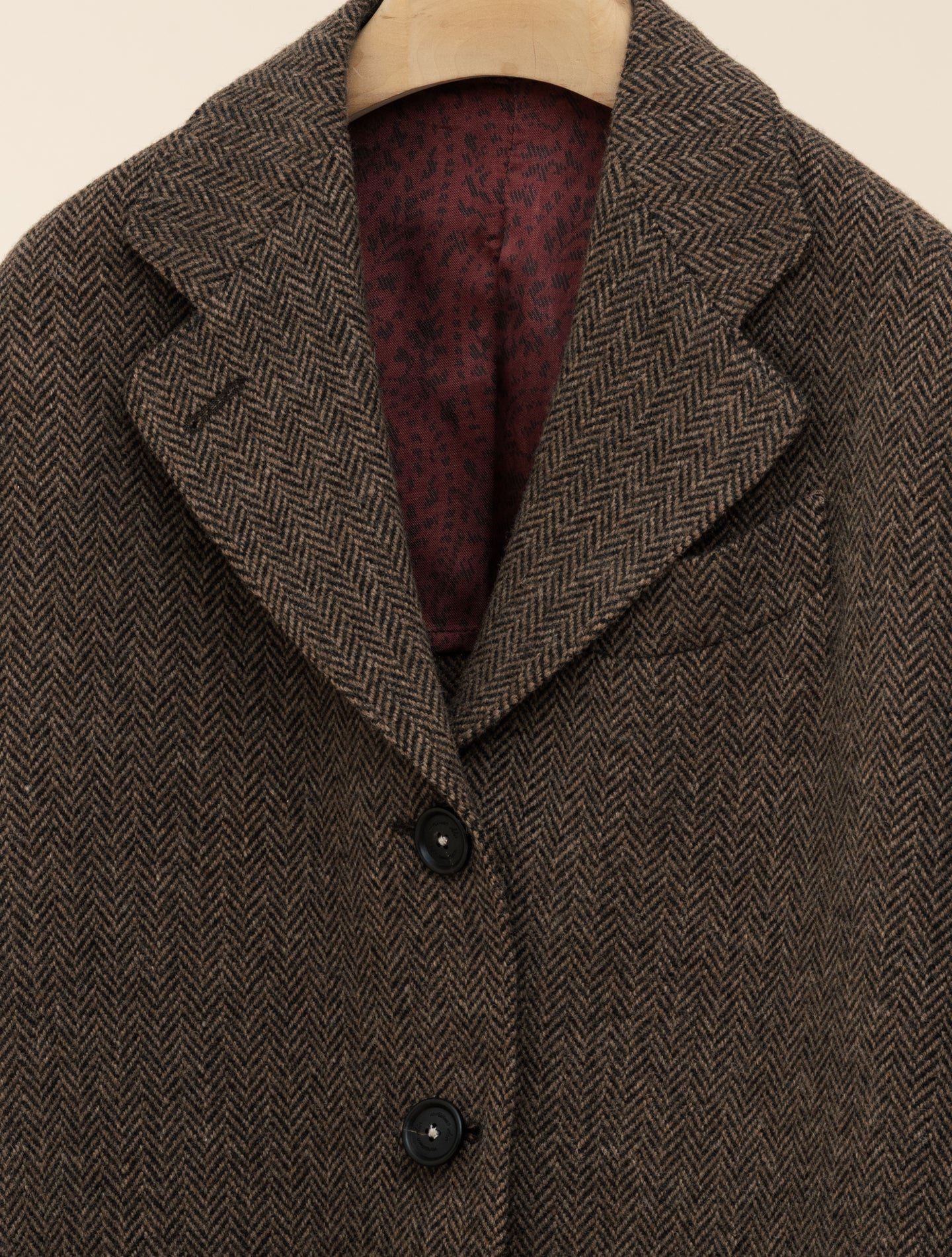 Milly Oversized Herringbone Jacket Brown Massimo Alba Outerwear XS