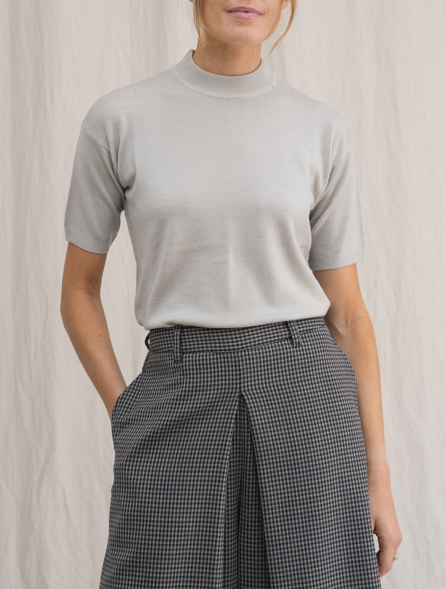 Mockneck Short Sleeve Gerige | Gabucci