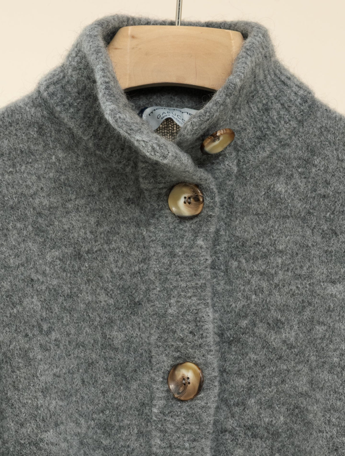 Mohair Knitted Jacket Grey Morgano Knitwear IT 40