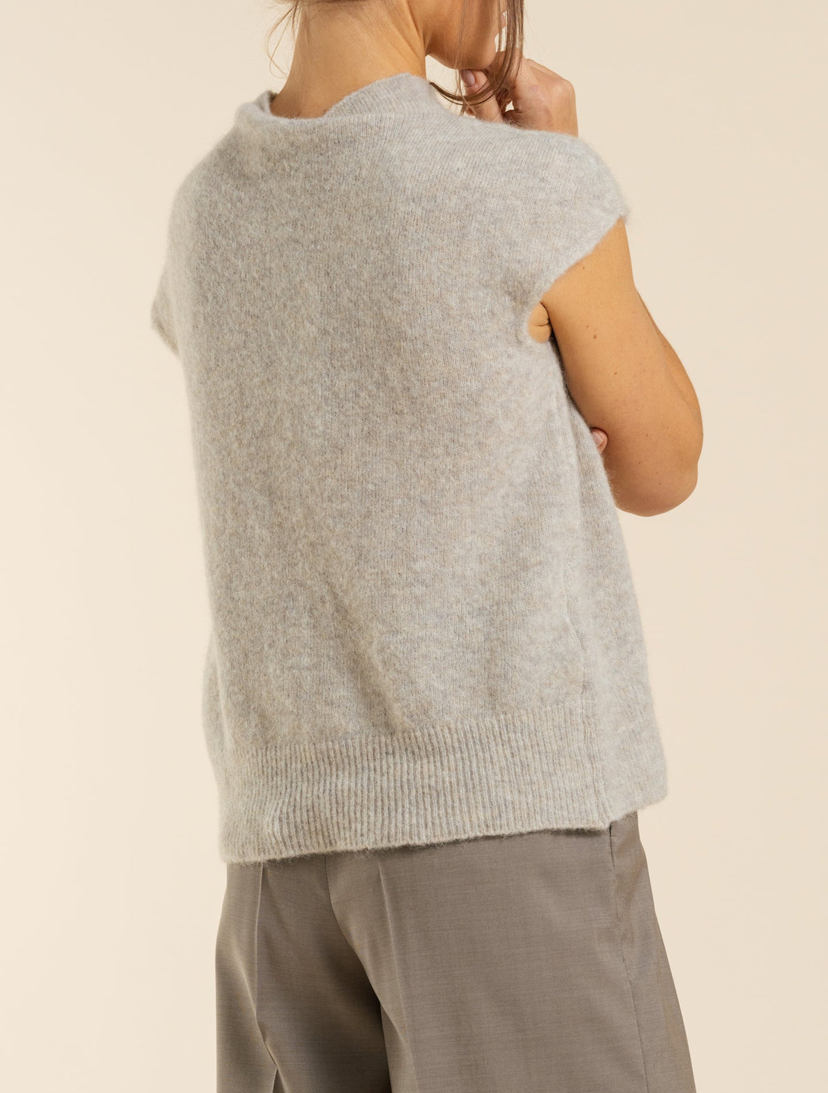 Mohair Mockneck Top Beige Morgano Knitwear IT 40