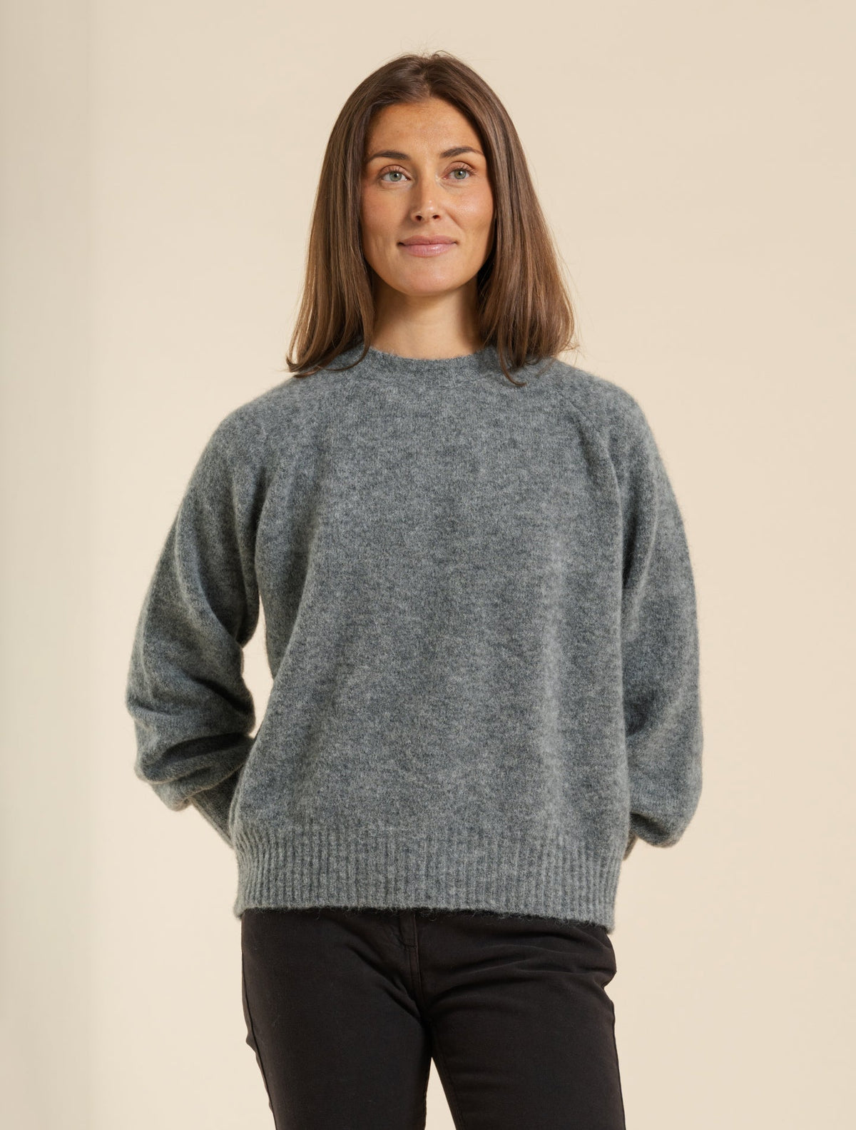 Mohair Raglan Crewneck Grey Morgano Knitwear IT 40