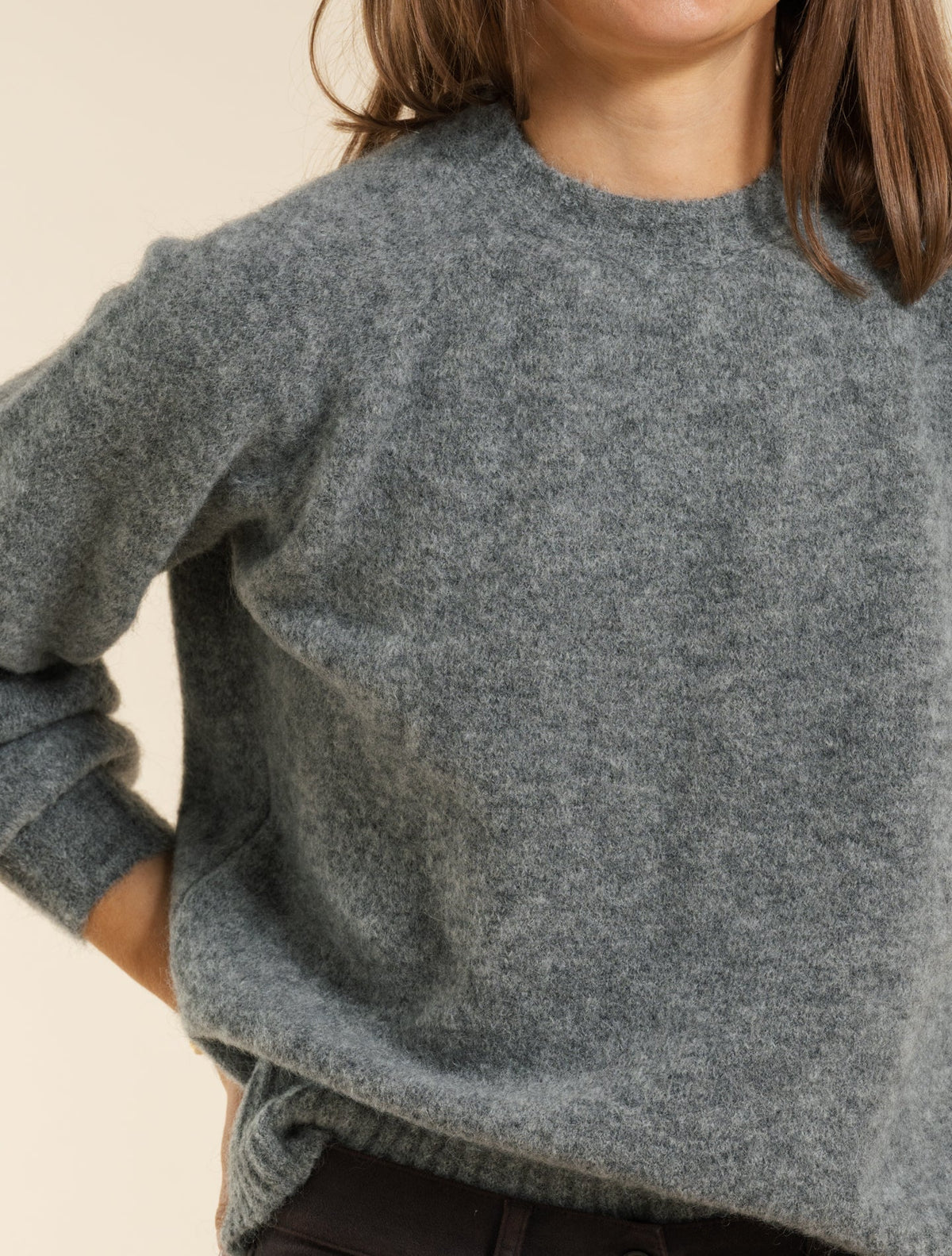 Mohair Raglan Crewneck Grey Morgano Knitwear IT 40