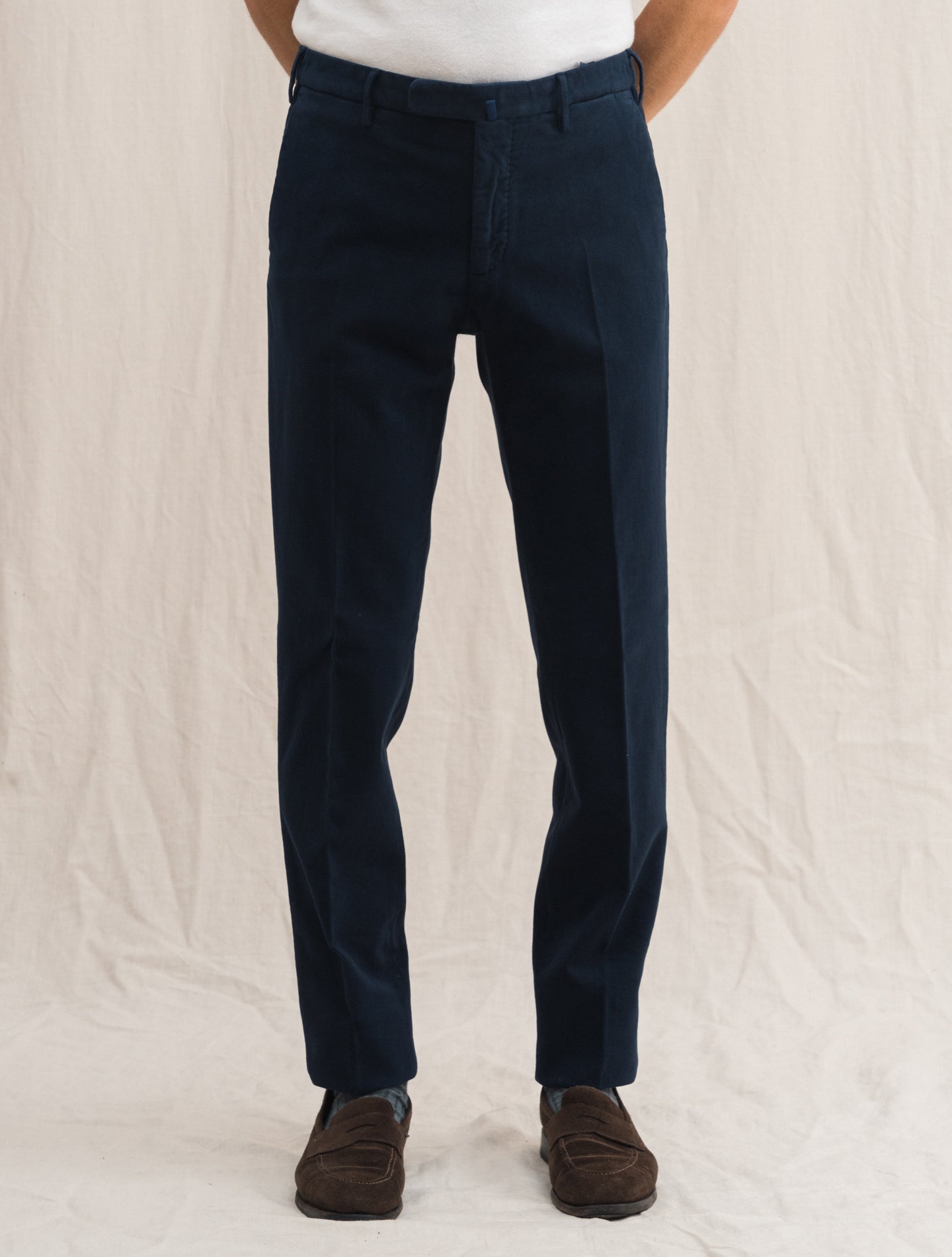 Moleskin Cotton Trouser Navy Incotex Trousers 46