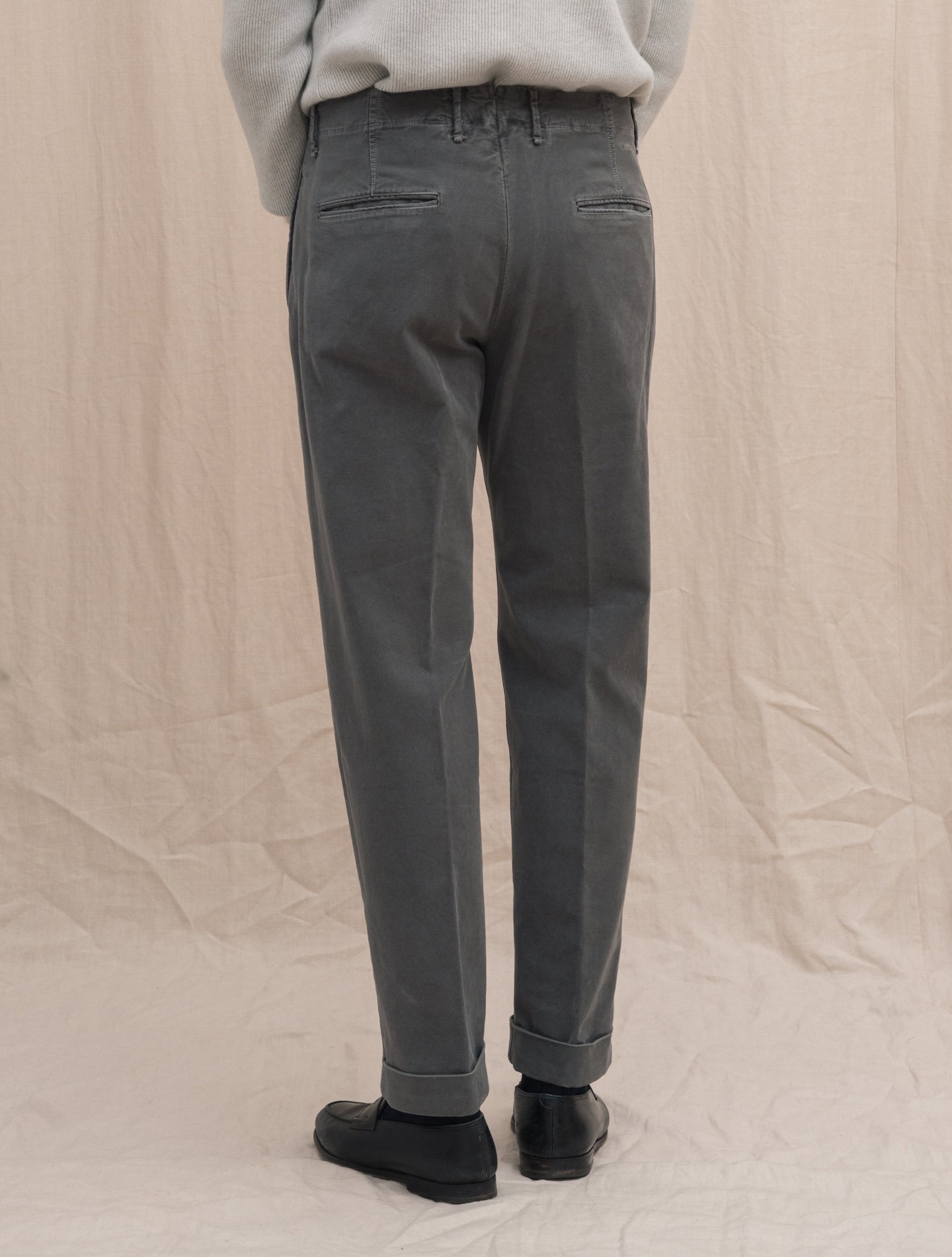 Moleskin Regular Fit Slacks Grey Incotex Trousers Gabucci