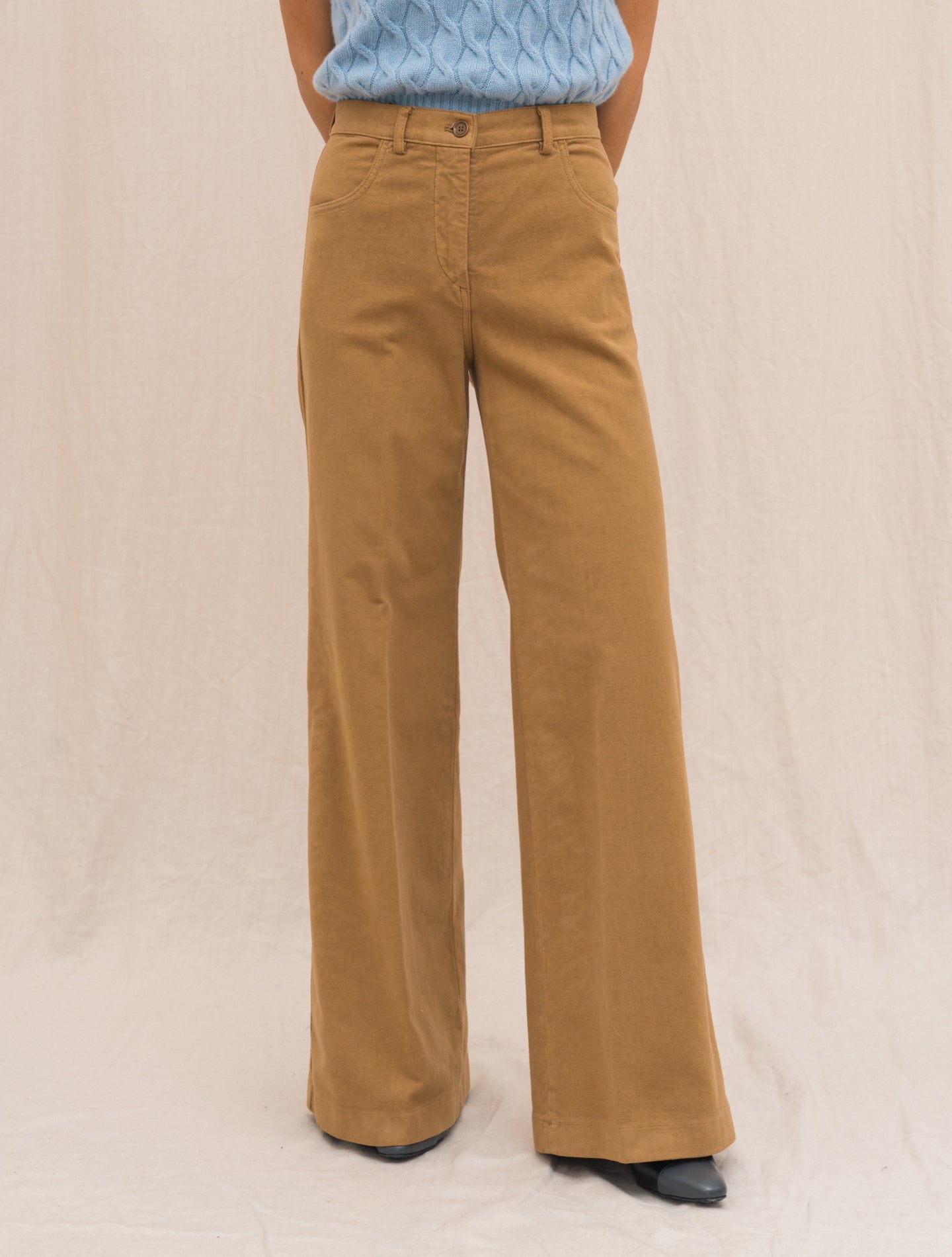 Moleskin Wide Trousers Cappuccino Aspesi Trousers Gabucci