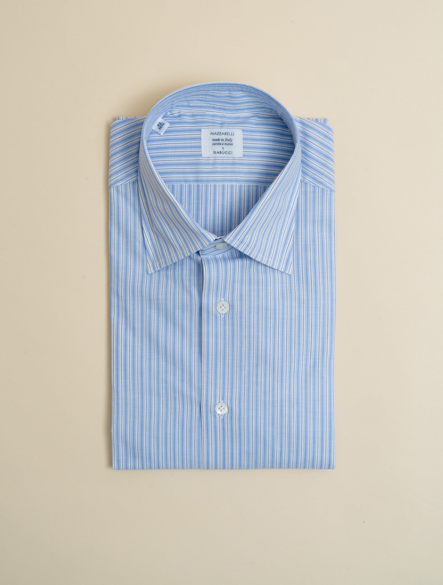 JNH Stripe Mix shirts/Light Blue×Blue 38 Striped Cotton Shirt Light Blue | Refined Tailoring | Gabucci