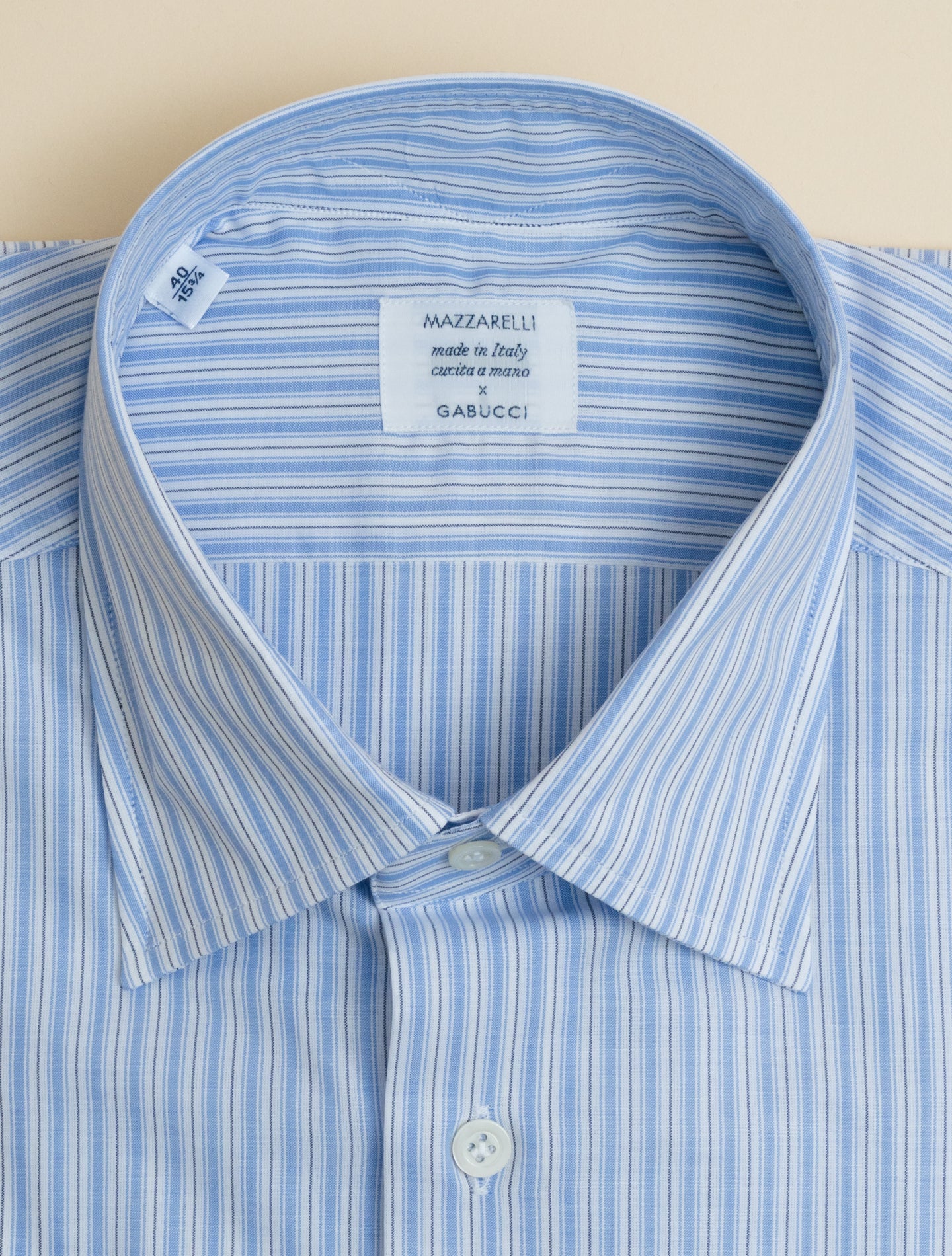 Striped Cotton Shirt Light Blue | Refined Tailoring | Gabucci