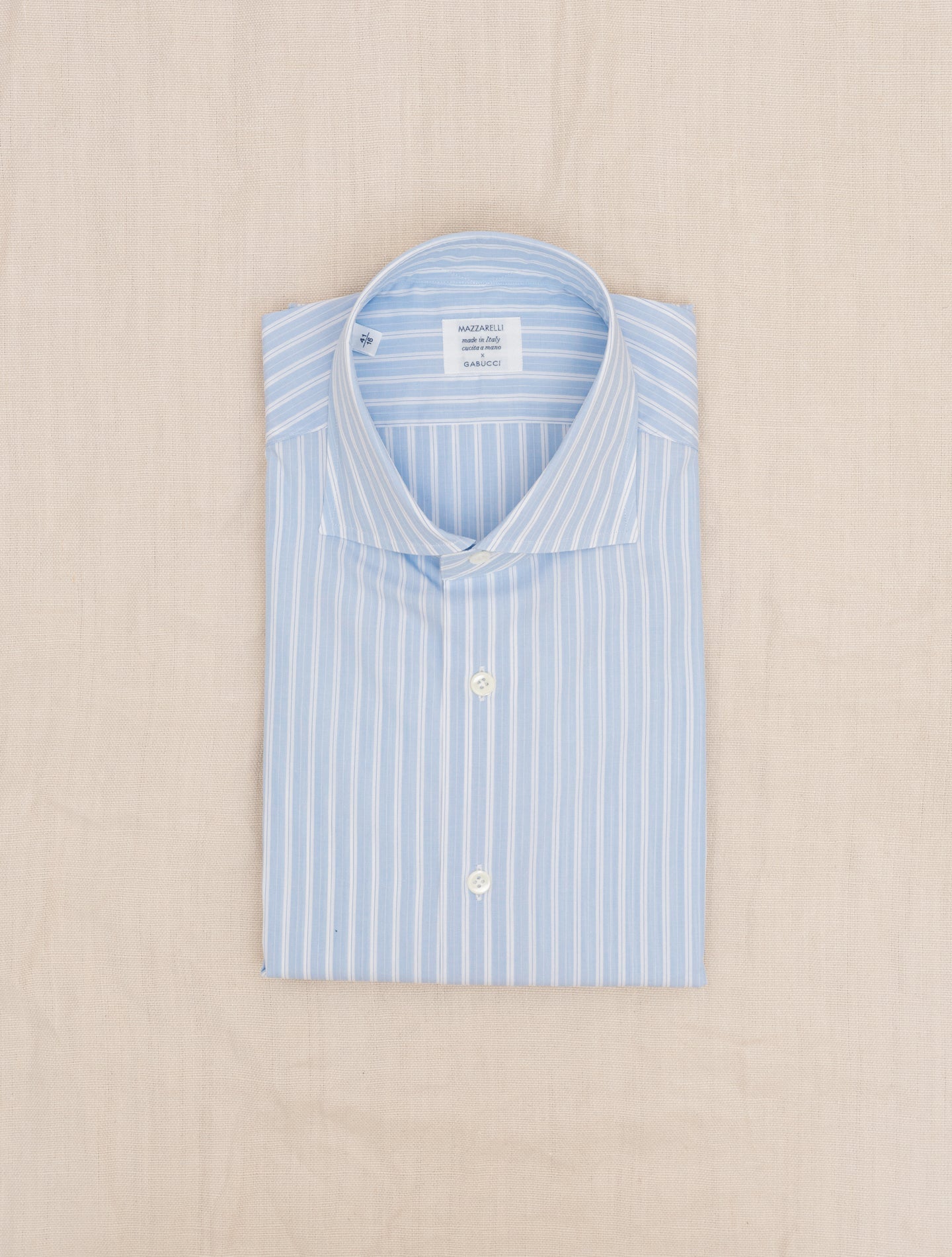 Multi Striped Cut Away Shirt Light Blue Mazzarelli Shirts Gabucci