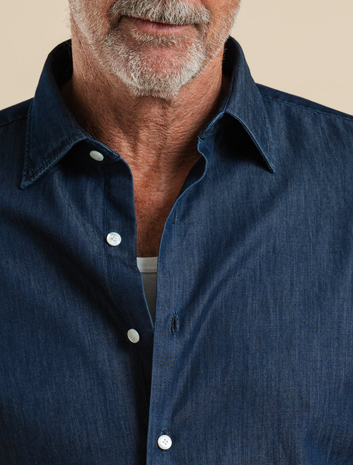 Napoli Rodi Giza 45 Indigo Cotton Shirt Dark Denim Finamore Shirts 38