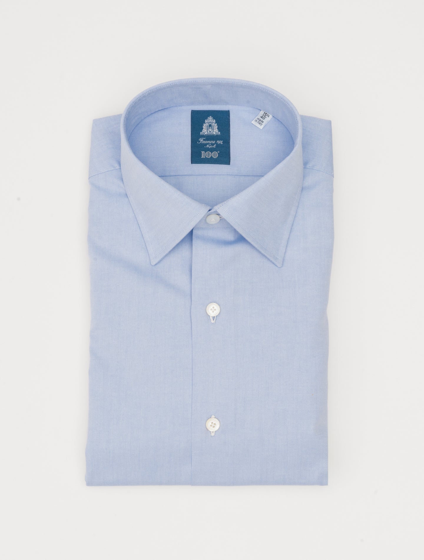 Napoli Rodi Pinpoint Shirt Light Blue Finamore Shirts 39