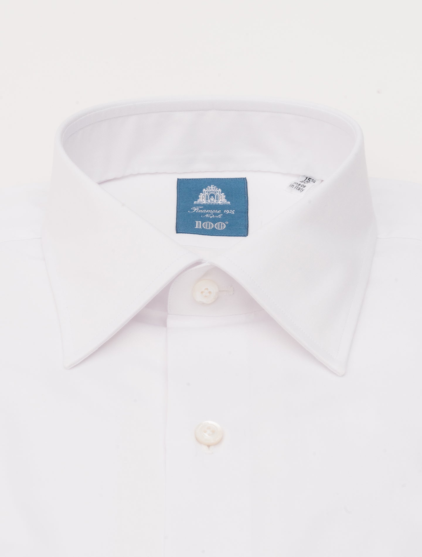 Napoli Rodi Pinpoint Shirt White Finamore Shirts 39