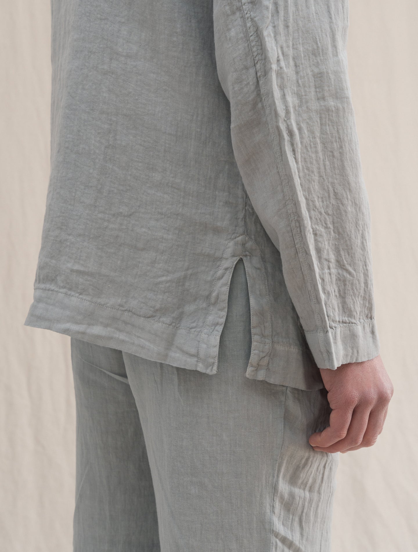 Nehru Collar Linen Jacket Grey Massimo Alba Jackets S