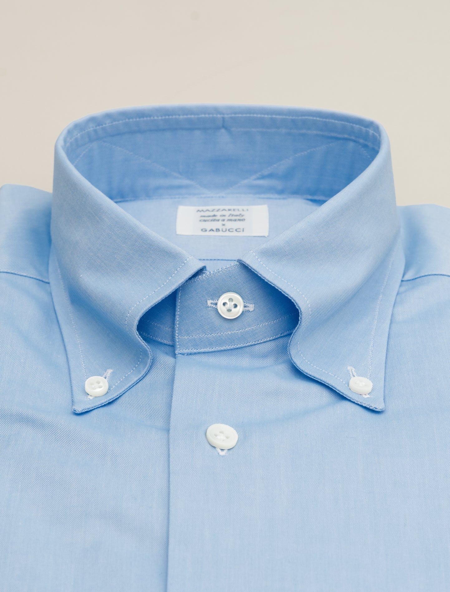 New Standard Button Down Pinpoint Shirt Light Blue Mazzarelli Shirts 38