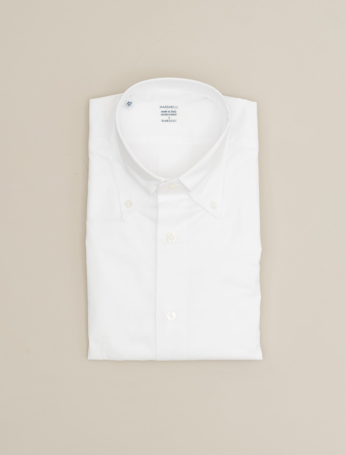 New Standard Button Down Pinpoint Shirt White Mazzarelli Shirts 38