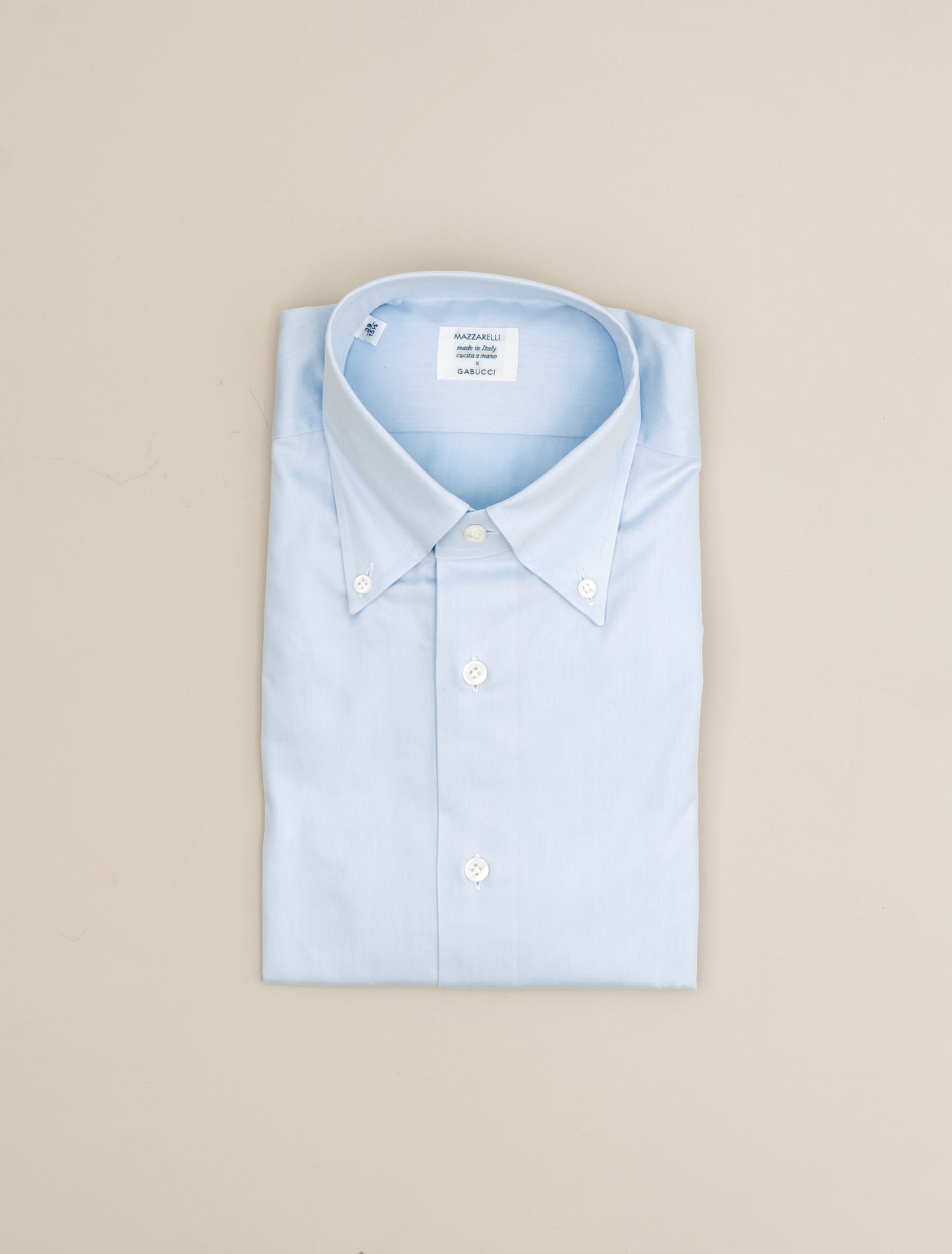 New Standard Button Down Twill Shirt Light Blue Mazzarelli Shirts 38