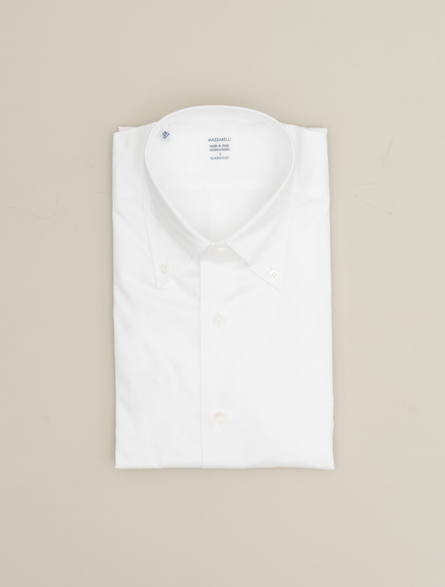 New Standard Button Down Twill Shirt White Mazzarelli Shirts 38