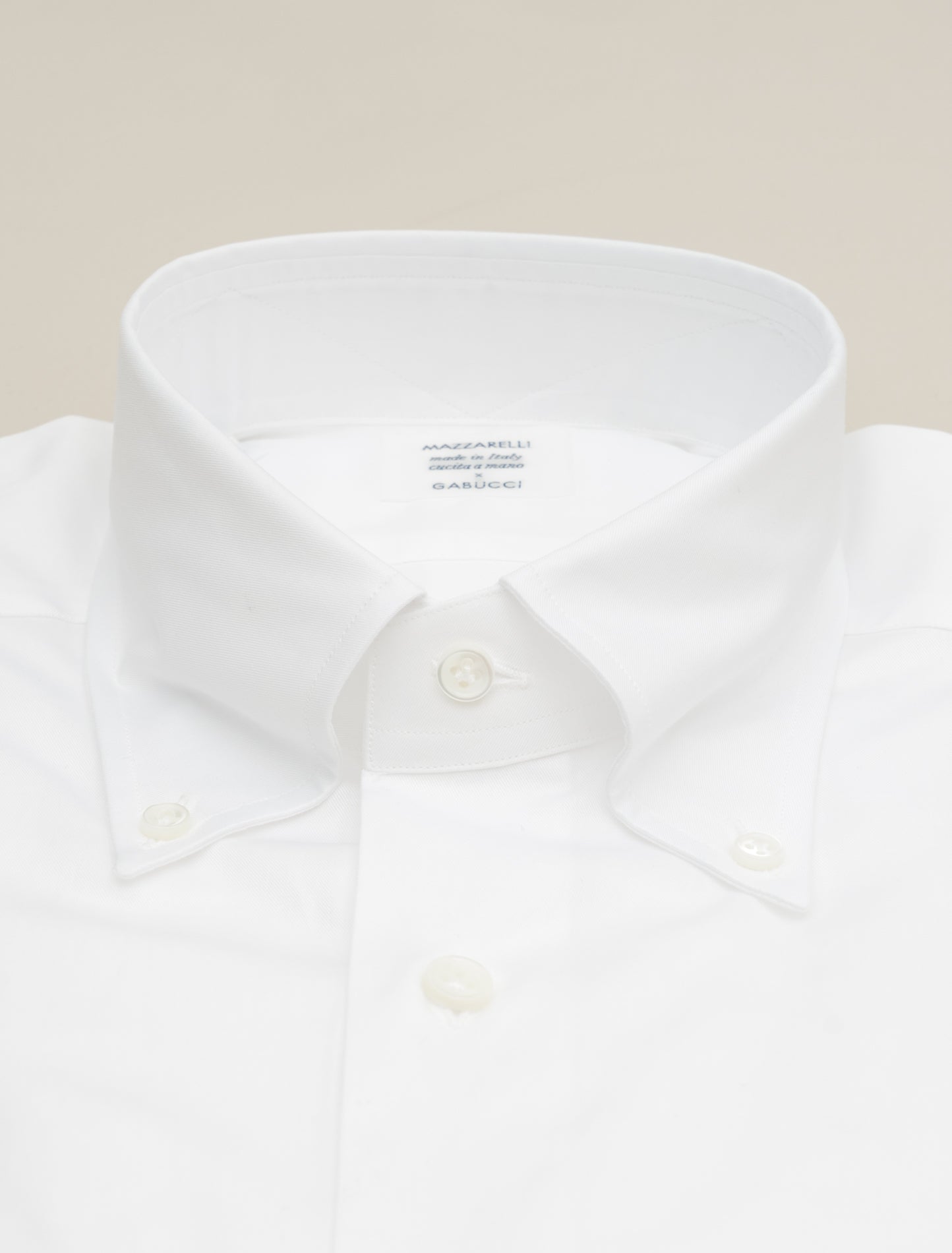 New Standard Button Down Twill Shirt White Mazzarelli Shirts 38