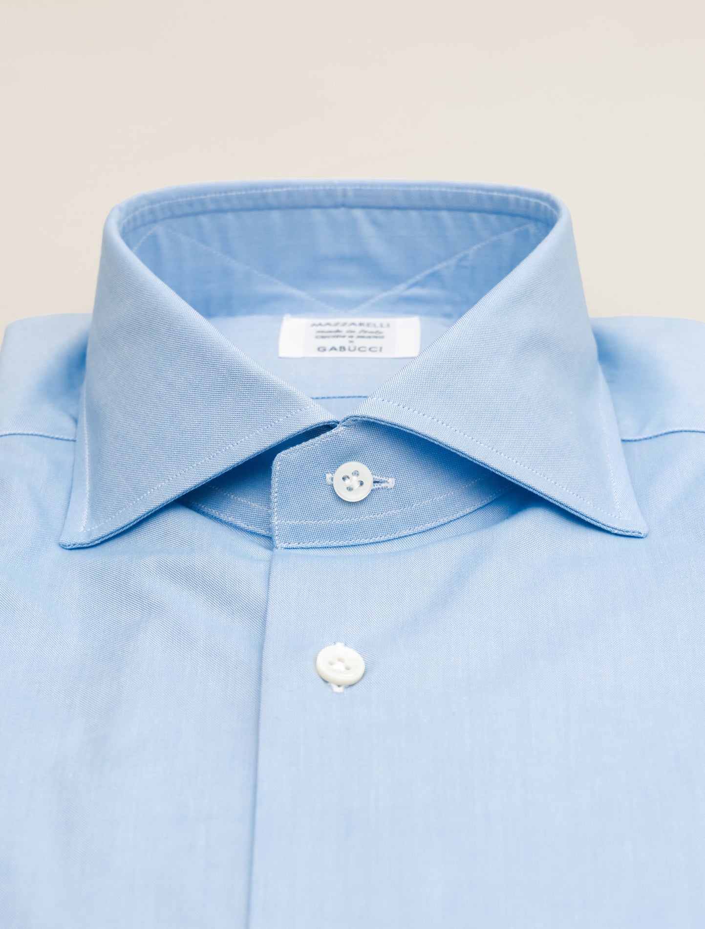 New Standard Cut Away Pinpoint Shirt Light Blue Mazzarelli Shirts 38