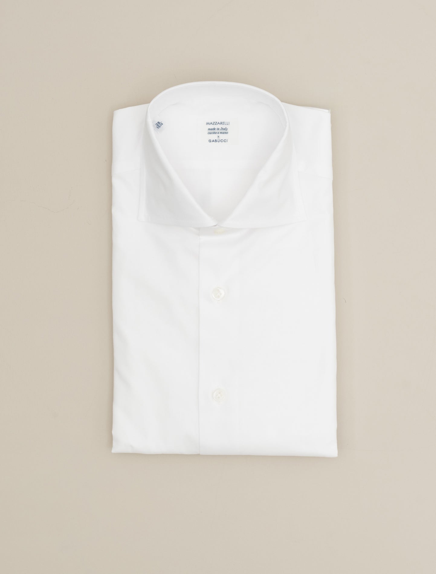 New Standard Cut Away Pinpoint Shirt White Mazzarelli Shirts 38