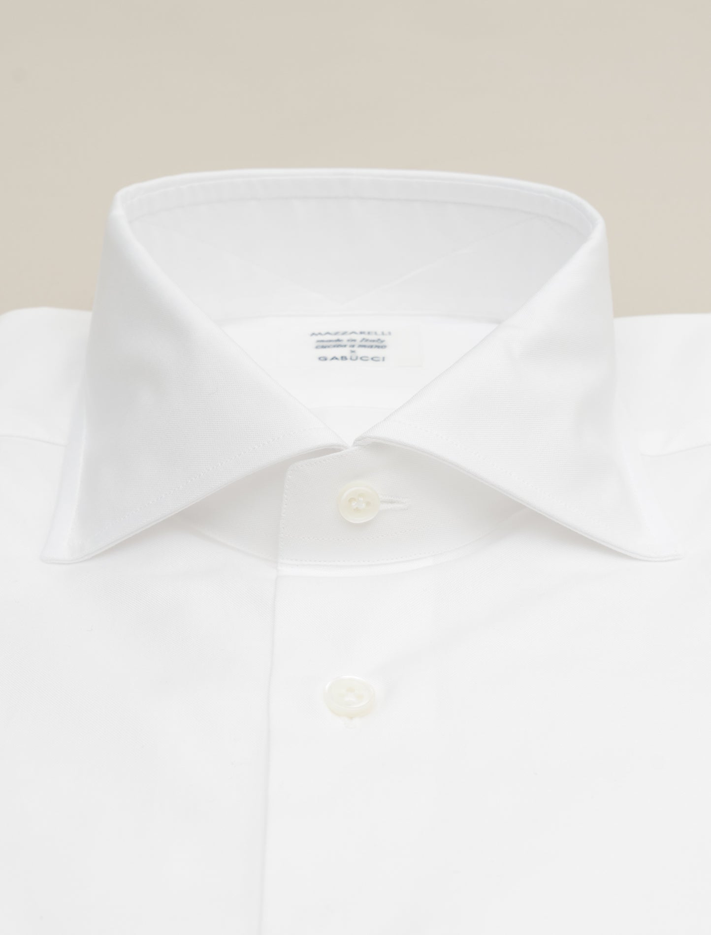New Standard Cut Away Pinpoint Shirt White Mazzarelli Shirts 38
