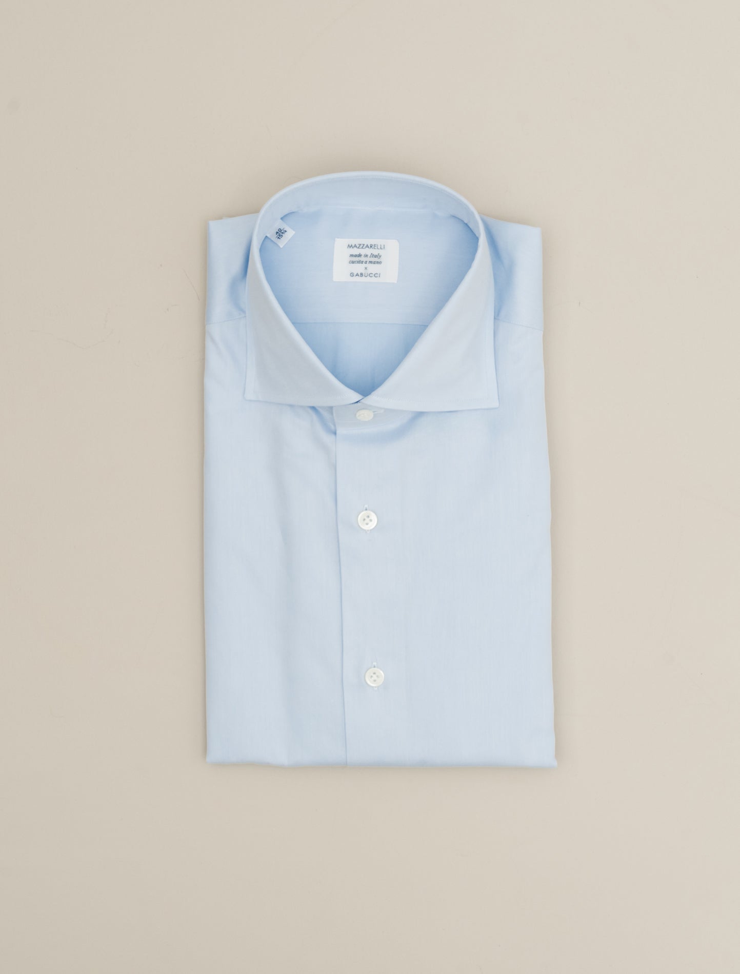 New Standard Cut Away Twill Shirt Light Blue Mazzarelli Shirts 38