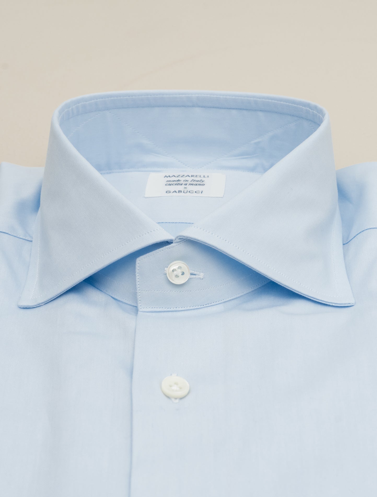 New Standard Cut Away Twill Shirt Light Blue Mazzarelli Shirts 38